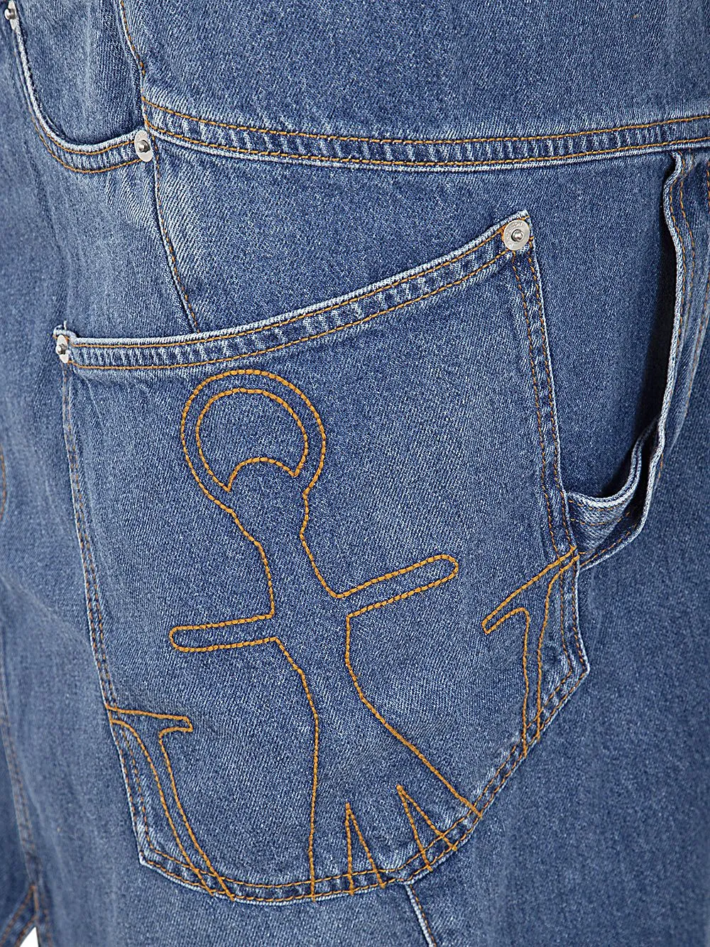 JW ANDERSON TWISTED MIDI SKIRT DENIM