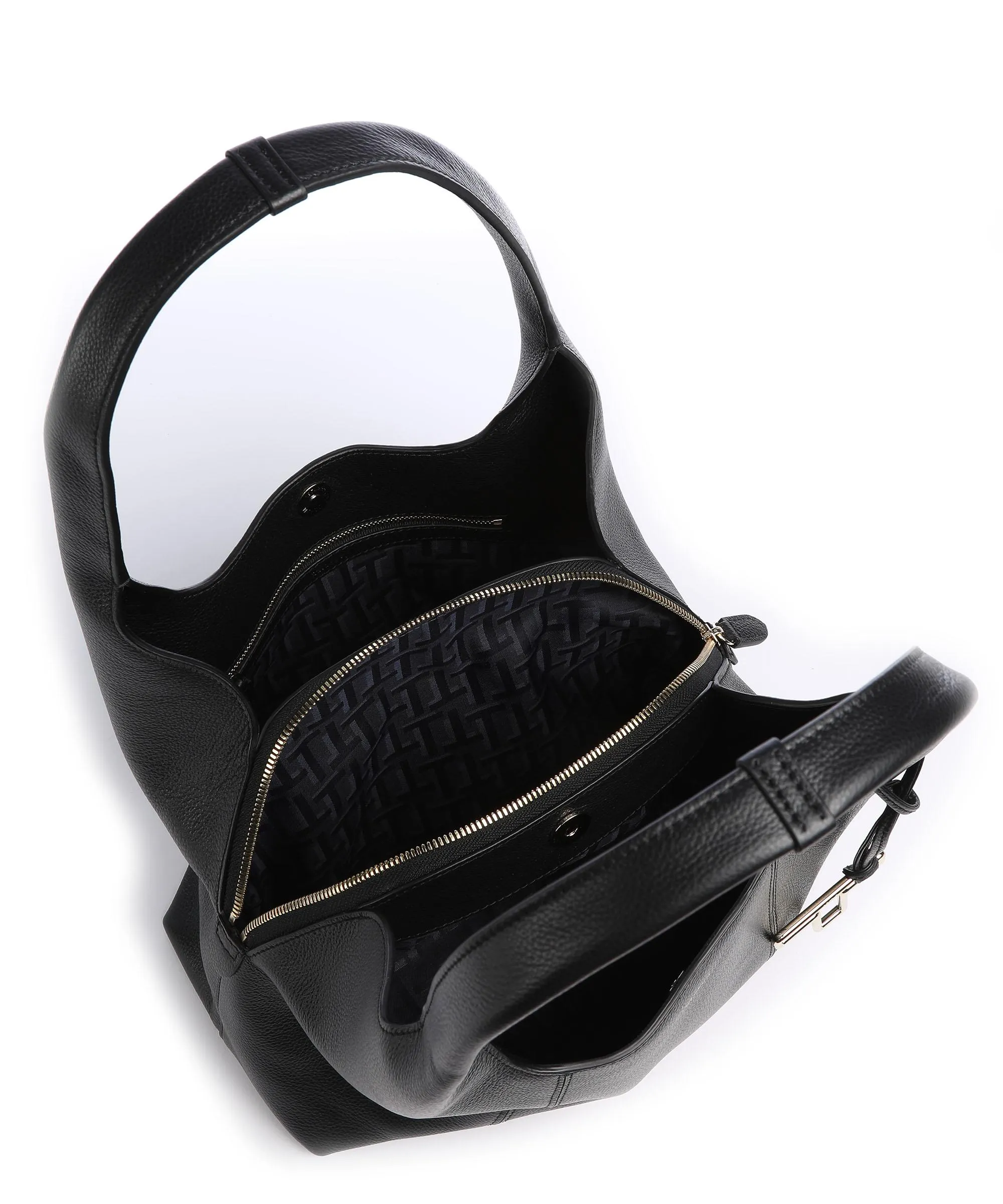  Le Tanneur Juliette Borsa hobo pelle di vacchetta grana nero  