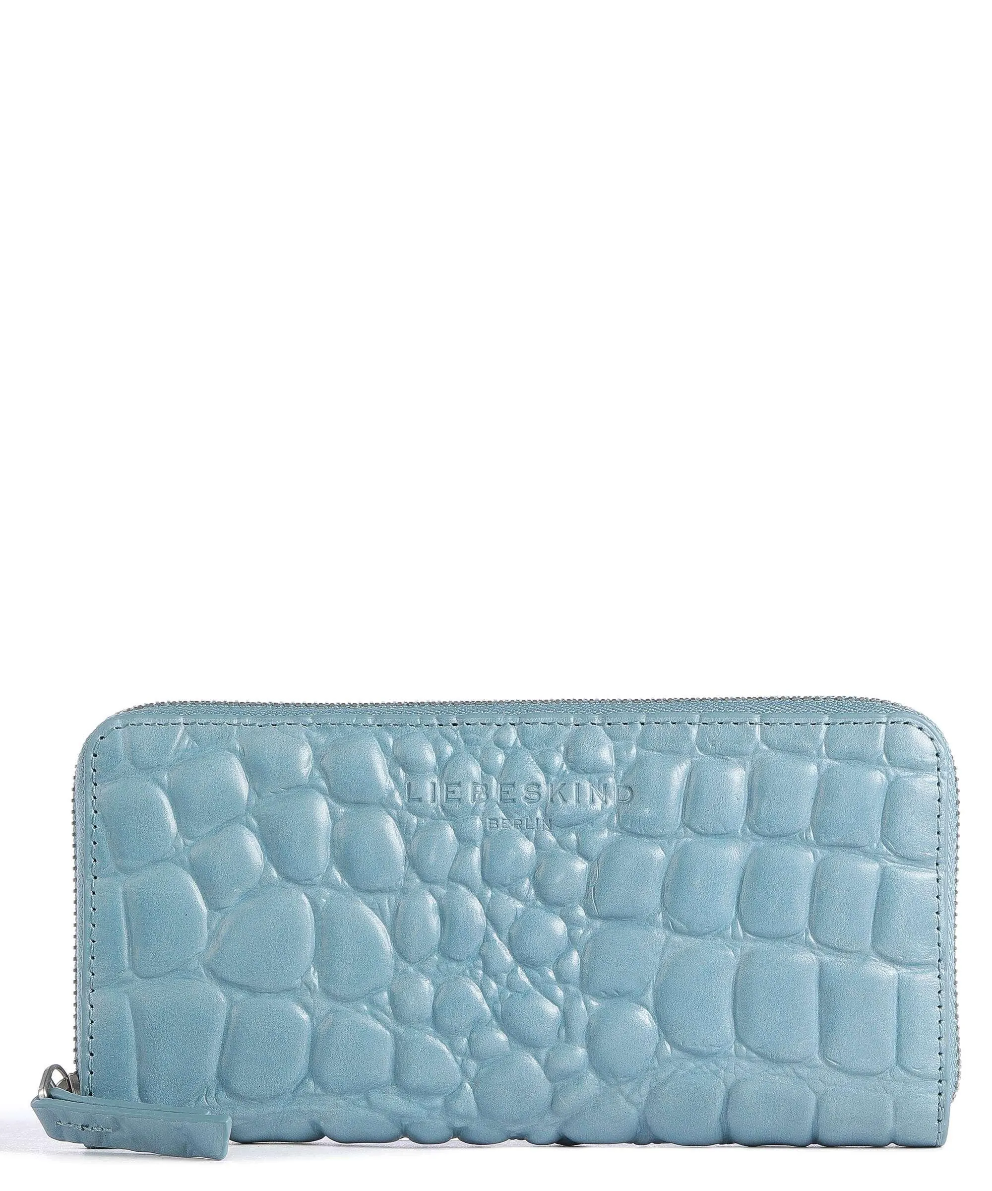  Liebeskind Gigi Waxy Croco Portafoglio pelle in rilievo blu  