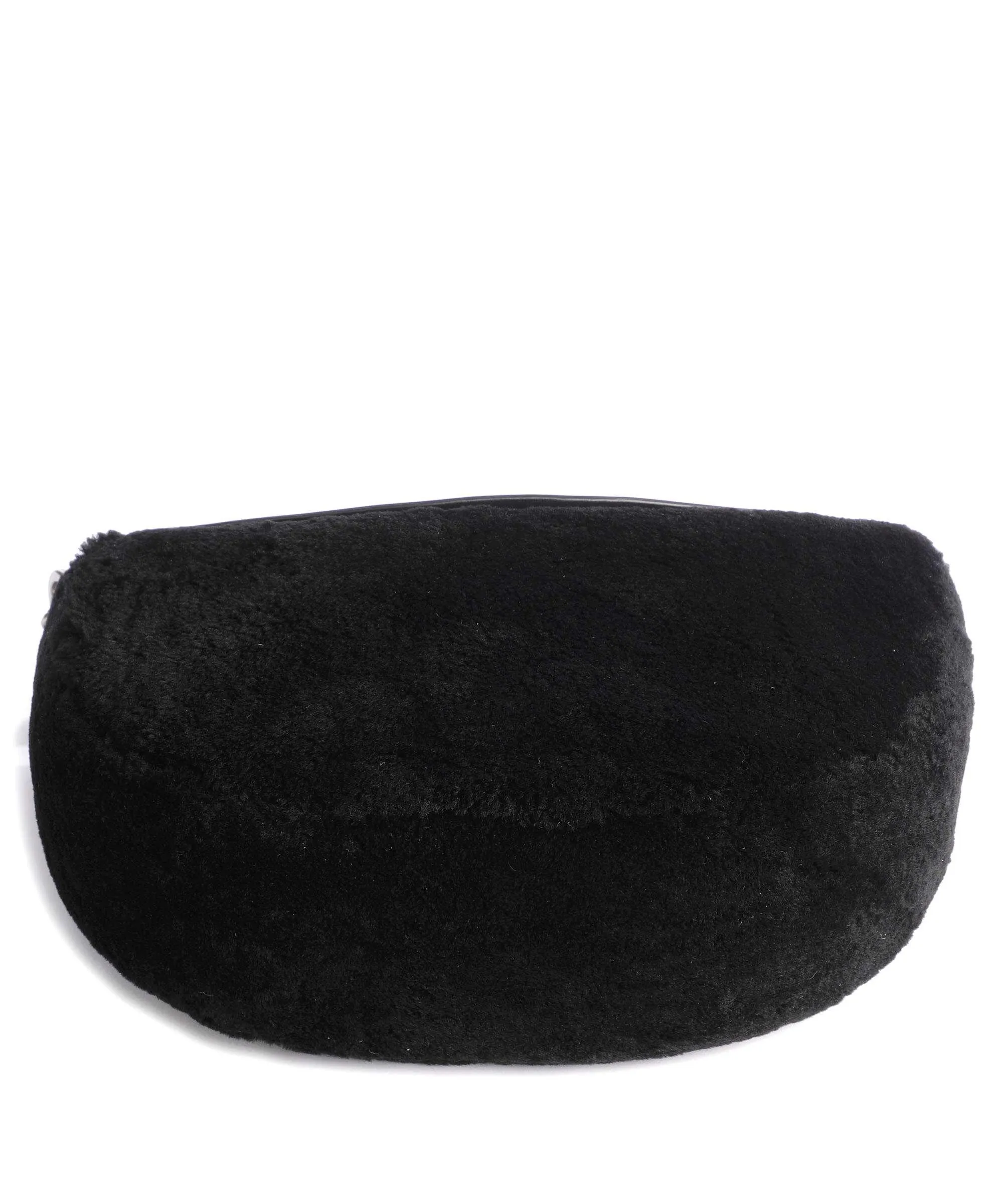  Liebeskind Melli Shearling S Borsa hobo pelle a grana fine, eco-pelliccia nero  