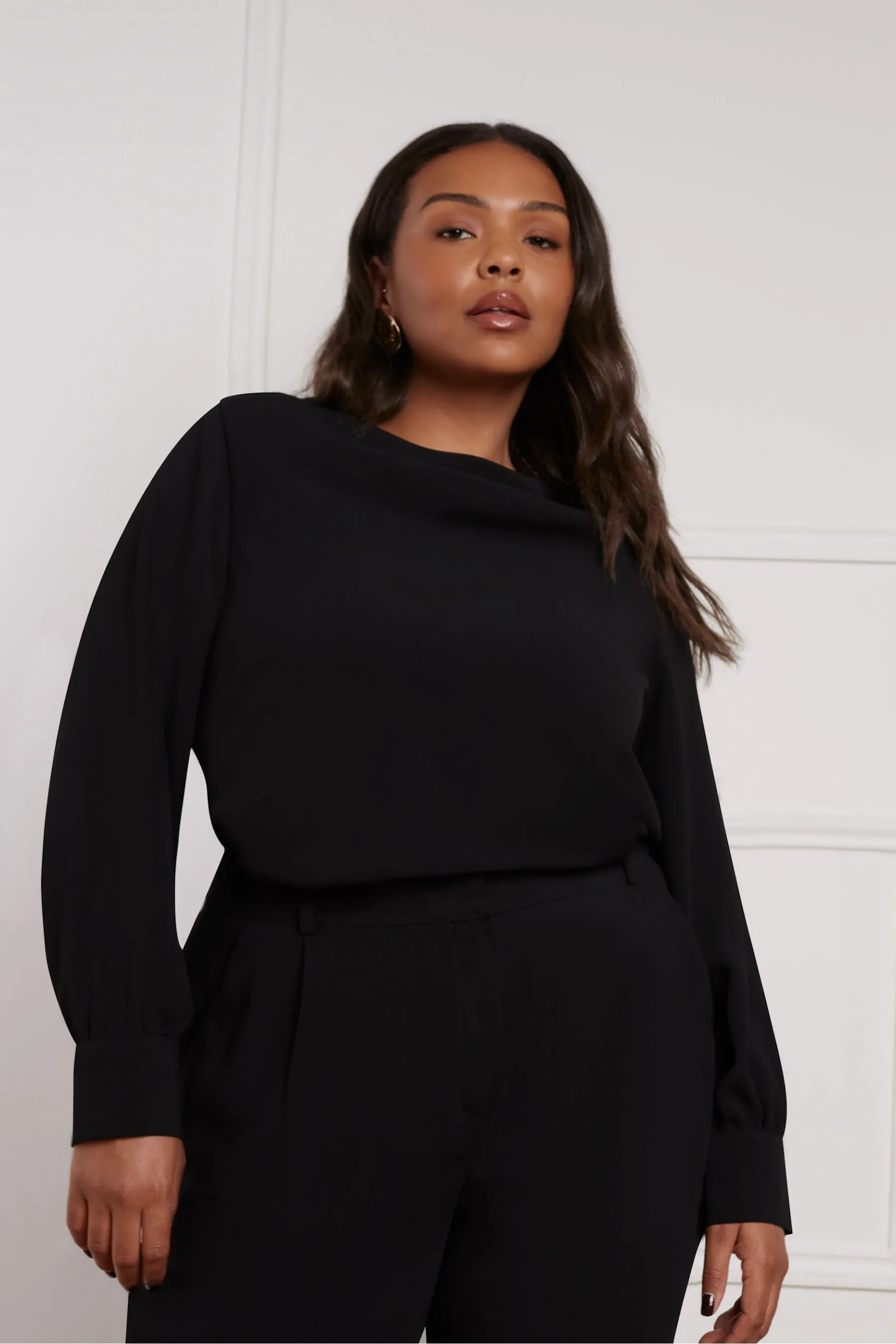 Live Unlimited Cowl Neck Long sleeve Blouse    