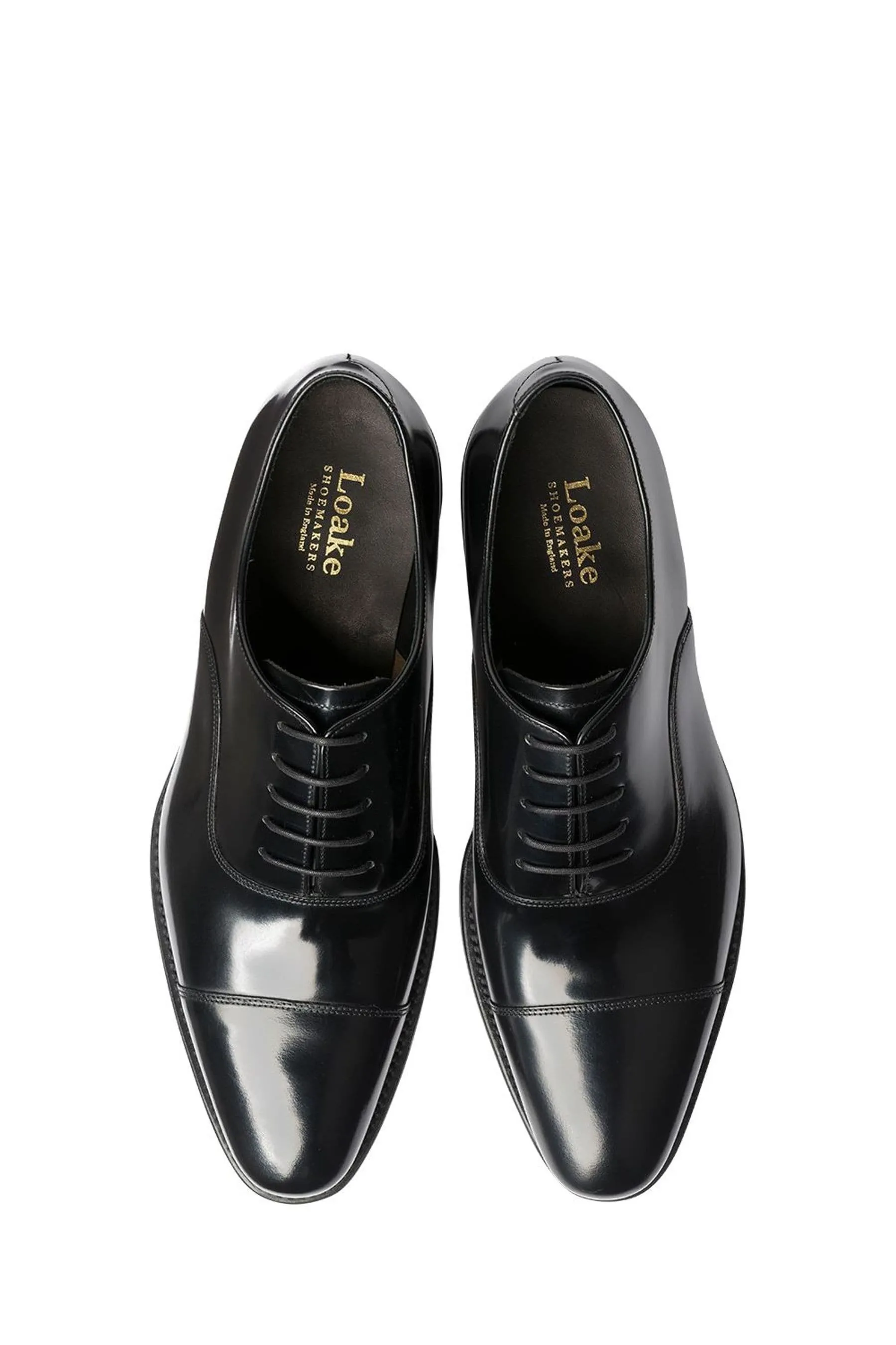 Loake Smith - Nero - Scarpe cap toe Oxford lucidato