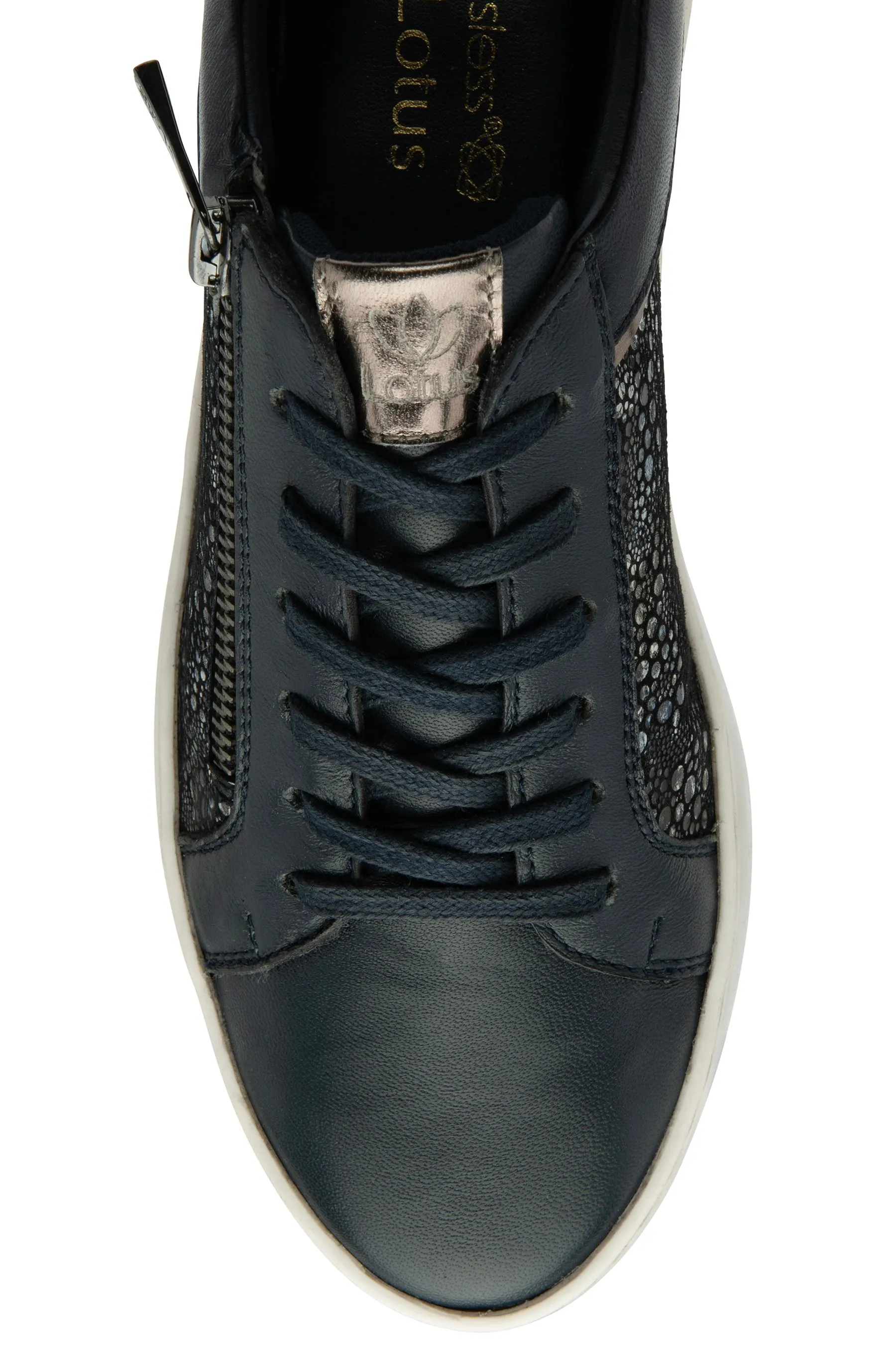 Lotus - Scarpe da ginnastica casual in pelle con zip    