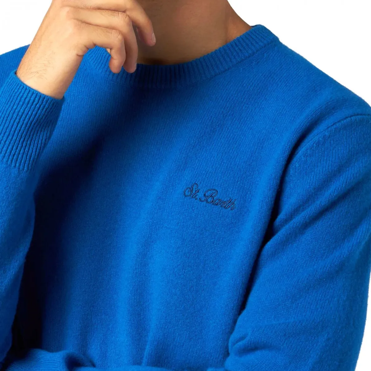 Maglione Heron Con Ricamo Blu