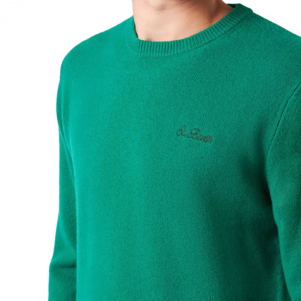 Maglione Heron Con Ricamo Verde