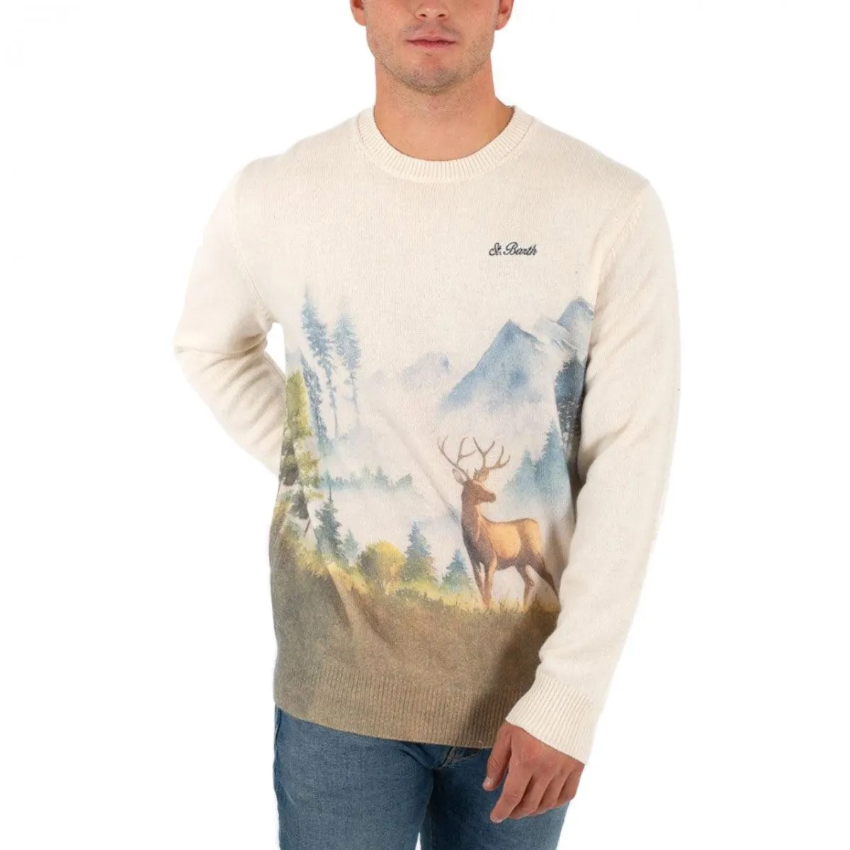 Maglione Heron Con Stampa Woodland