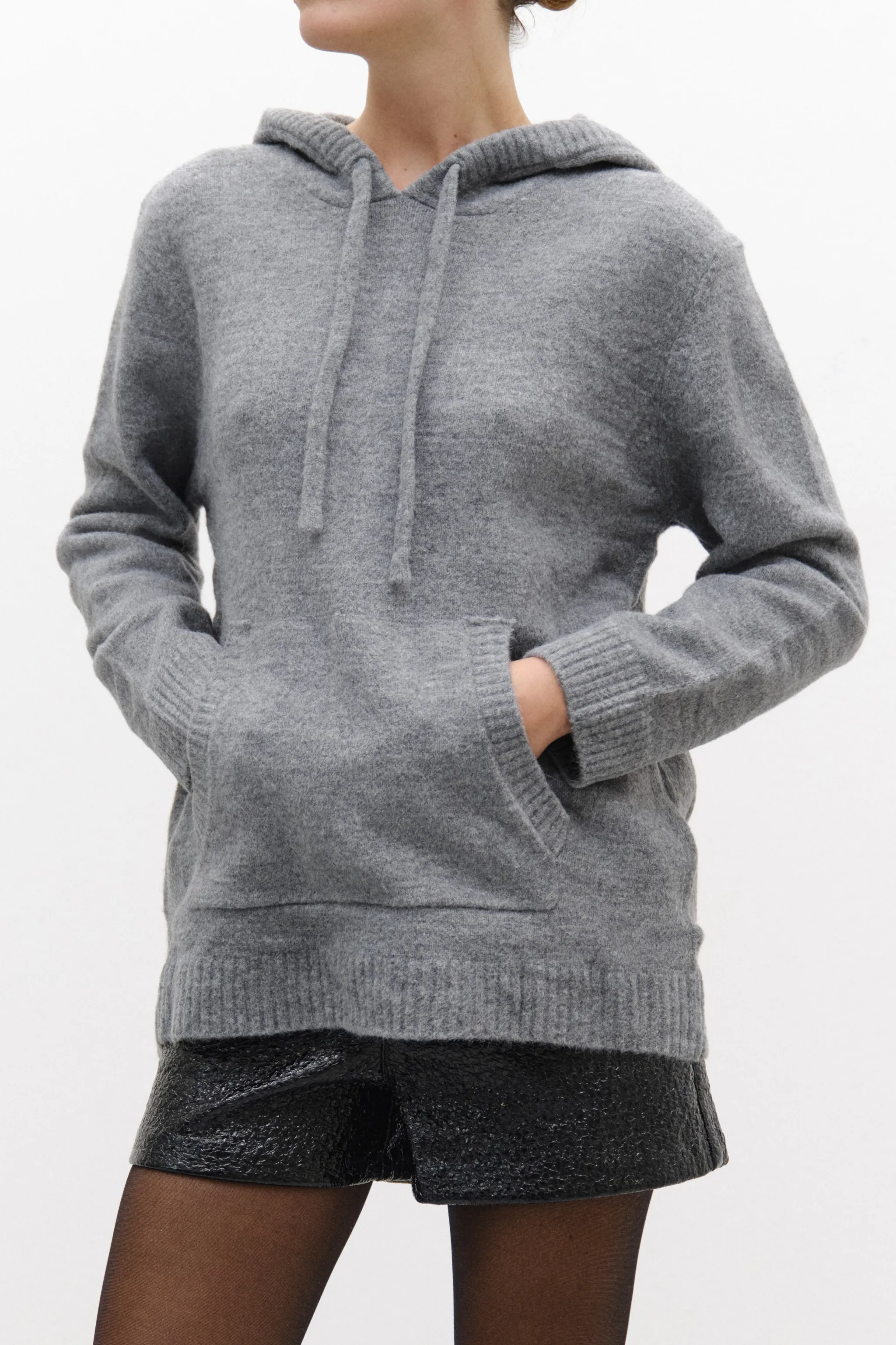 MAGLIONE MISTO LANA CON CAPPUCCIO