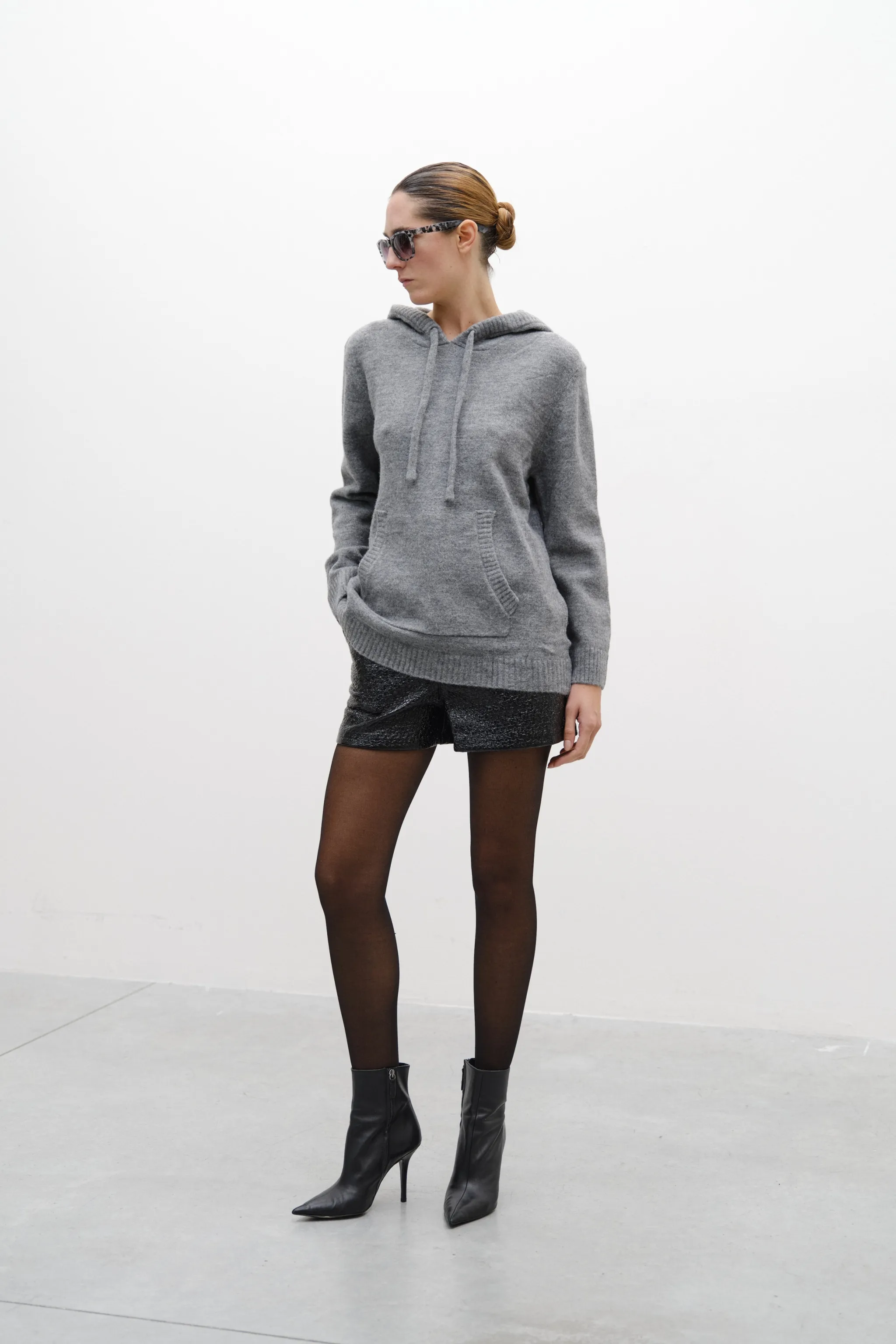 MAGLIONE MISTO LANA CON CAPPUCCIO
