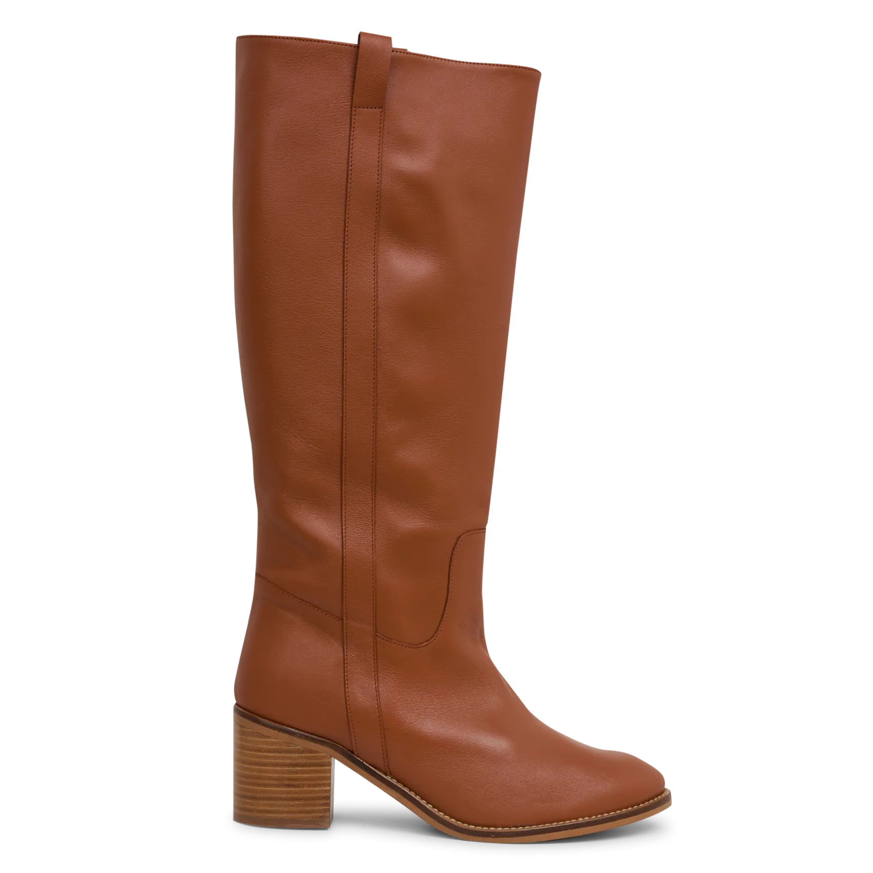  MAISON 123   RUDDY - Stivali alti con tacco in pelle | Beige