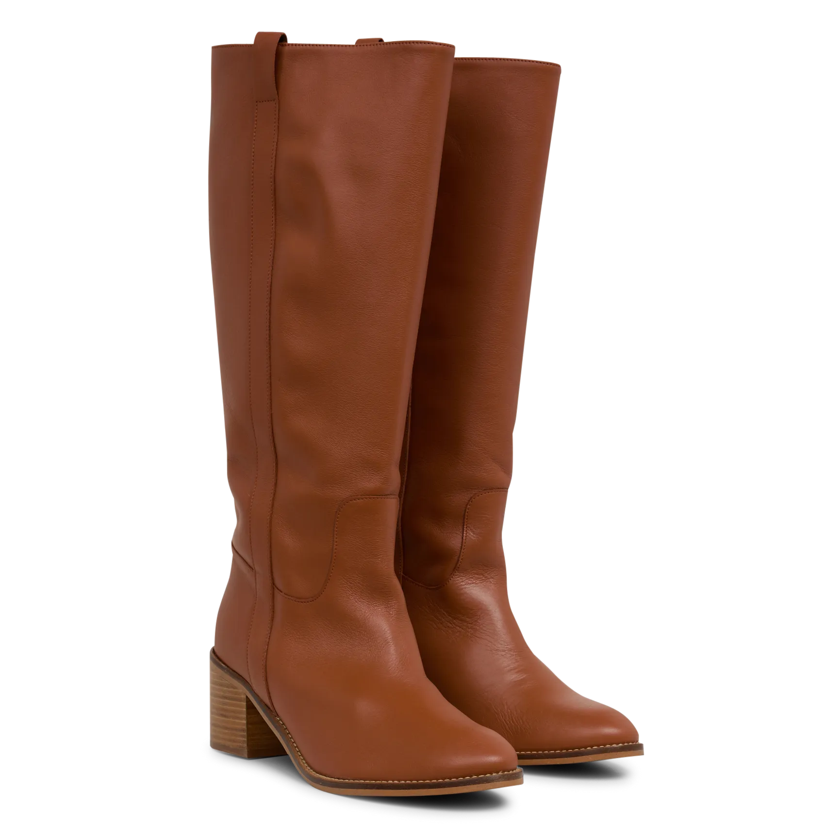  MAISON 123   RUDDY - Stivali alti con tacco in pelle | Beige