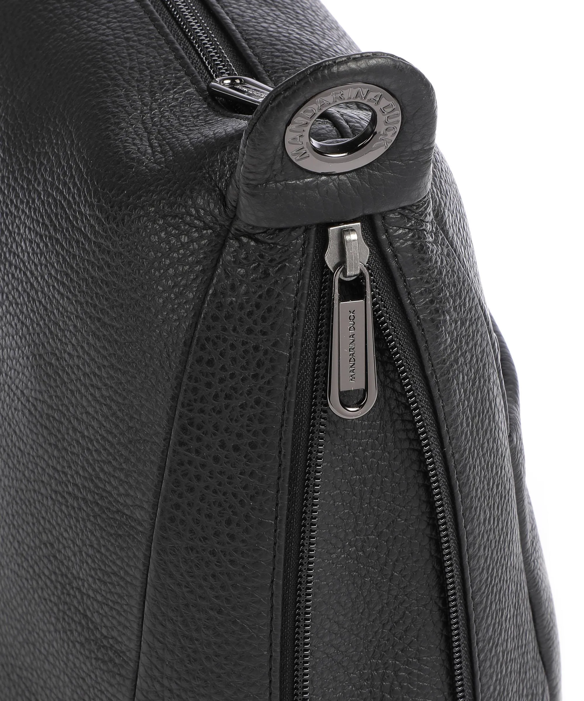  Mandarina Duck Mellow Leather Borsa a spalla pelle di vitello grana nero  