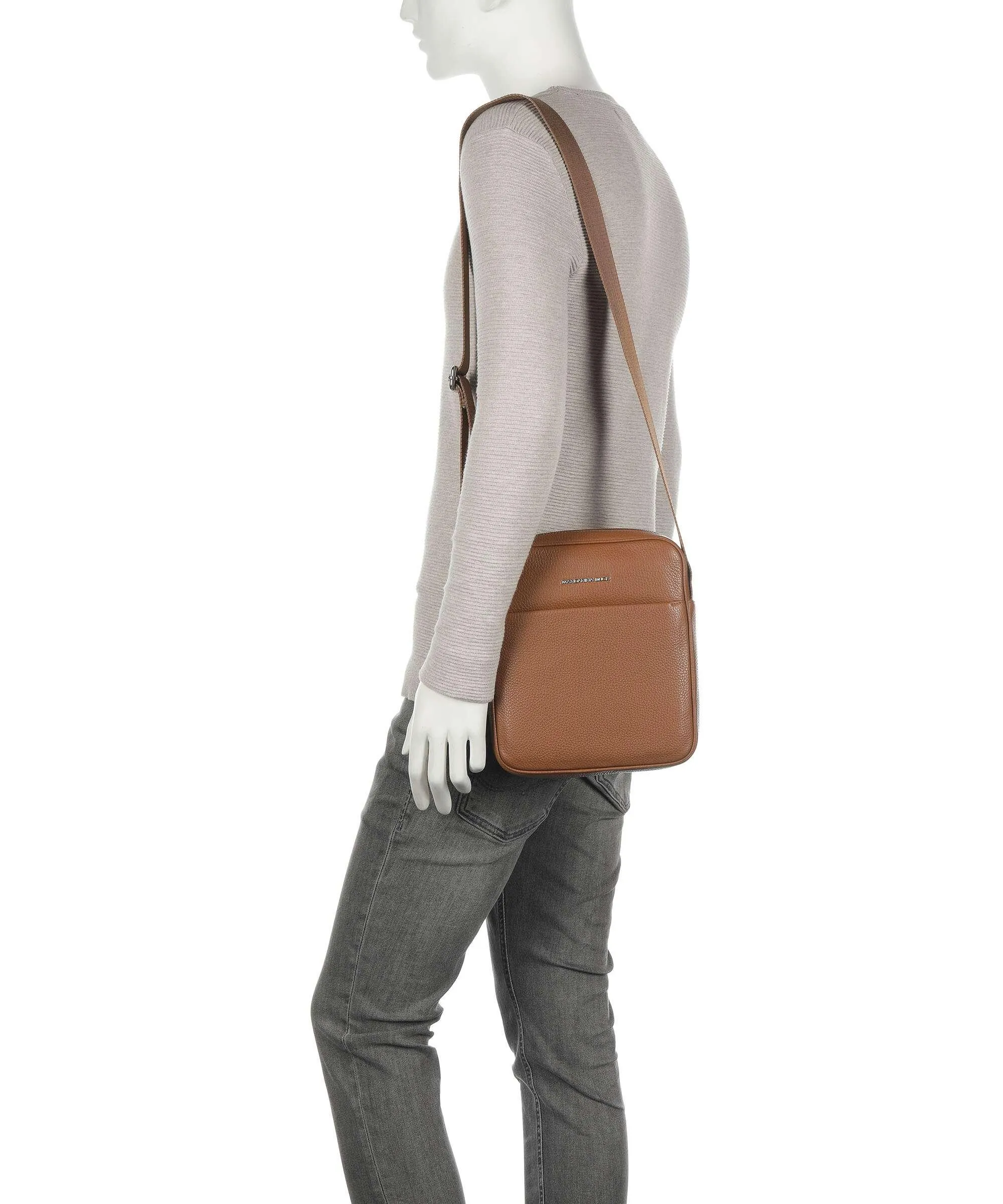  Mandarina Duck Mellow Urban Borsa a tracolla pelle di vitello grana marrone  