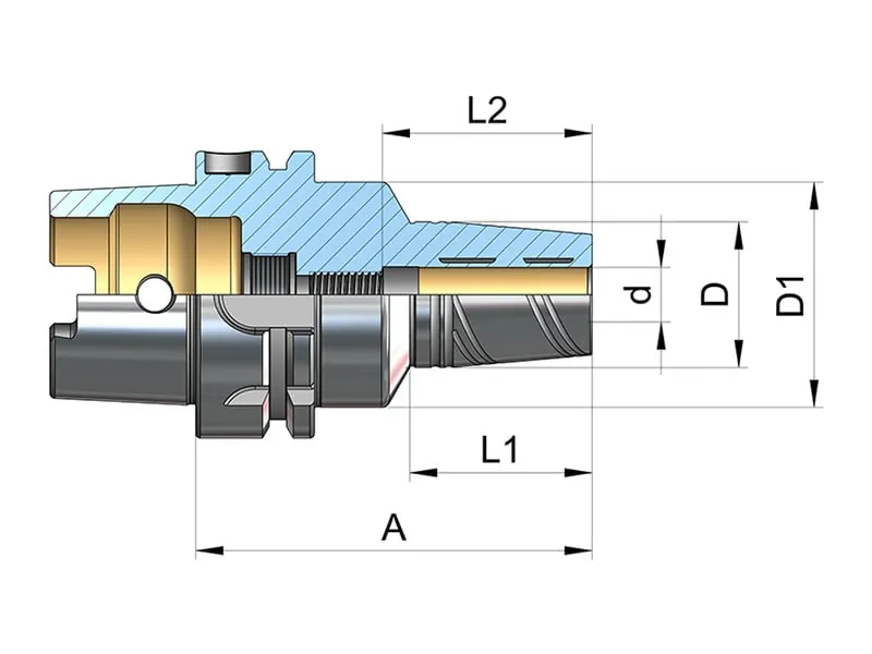 Mandrino idraulico serie HSK-A 63 misura d.12mm Eroglu