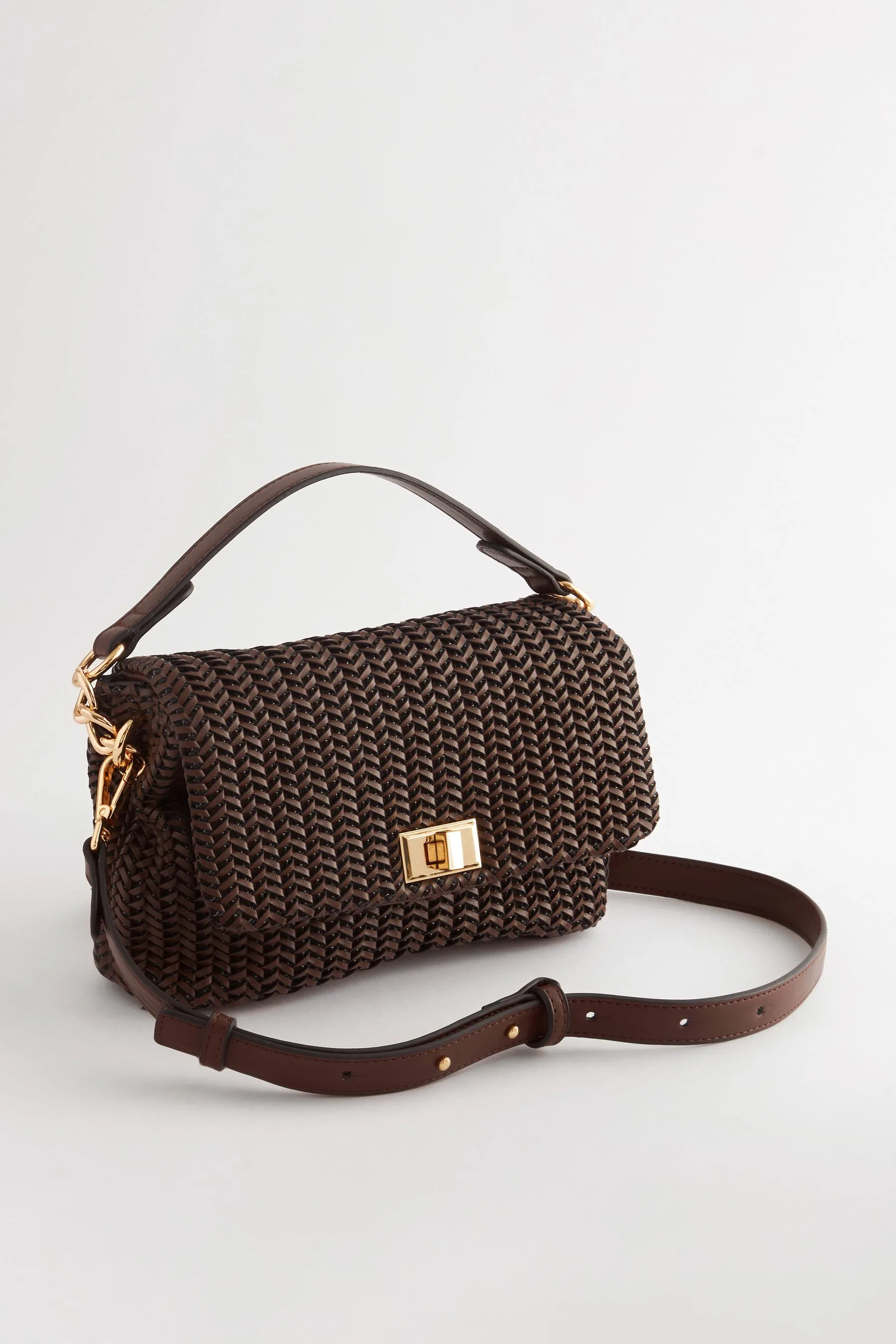 Marrone cioccolato  - Borsa a tracolla intrecciata