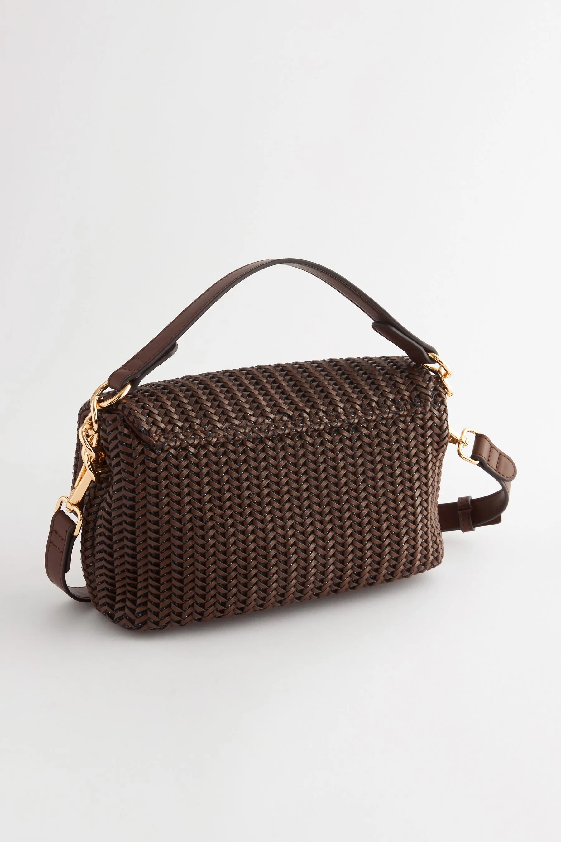 Marrone cioccolato  - Borsa a tracolla intrecciata