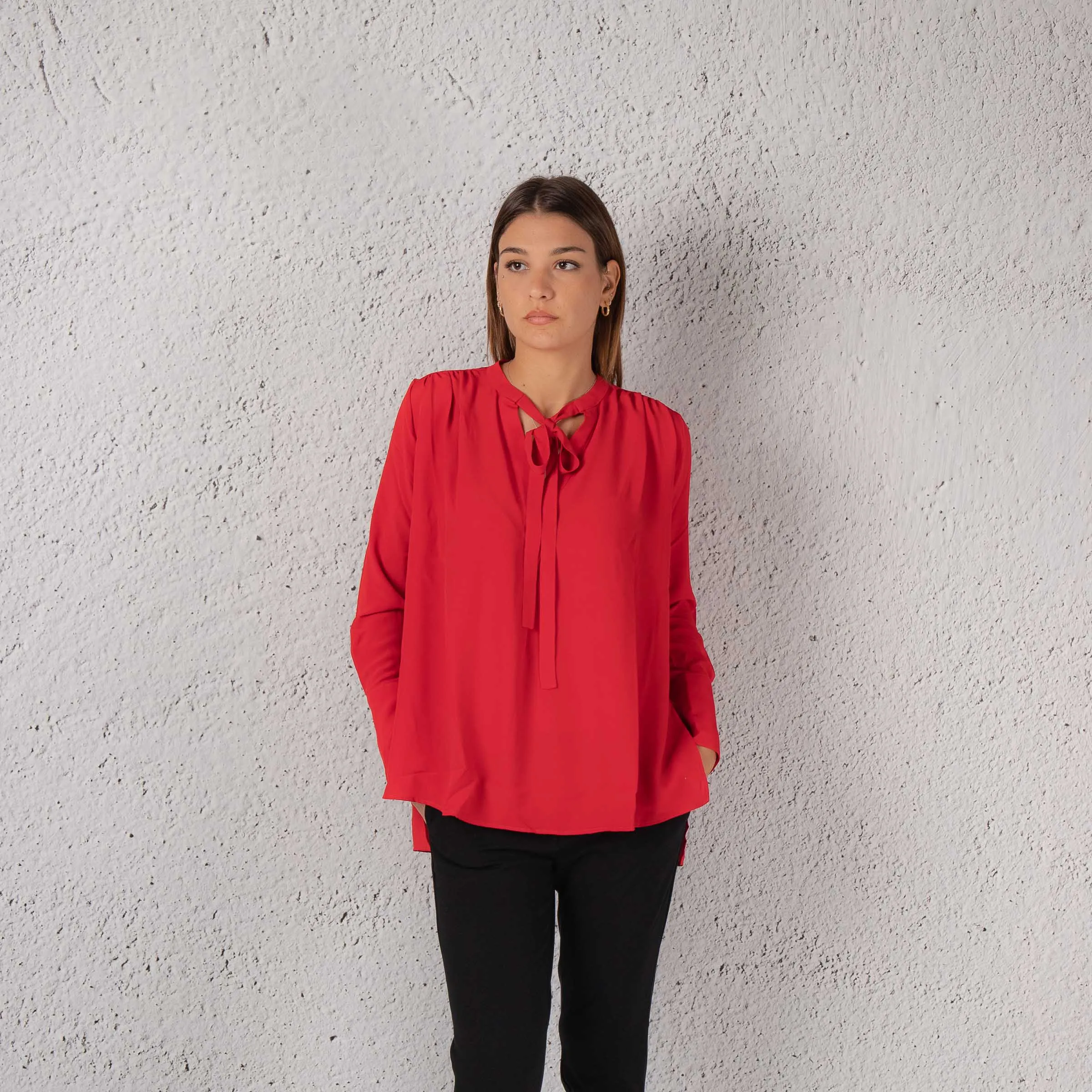 Mason's Camicia Con Fiocco Rosso Donna
