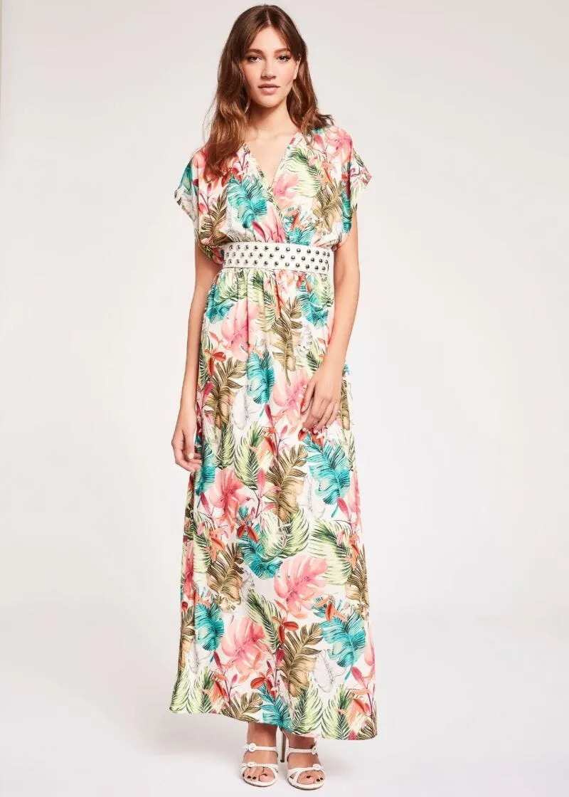 Maxi abito con stampa floreale