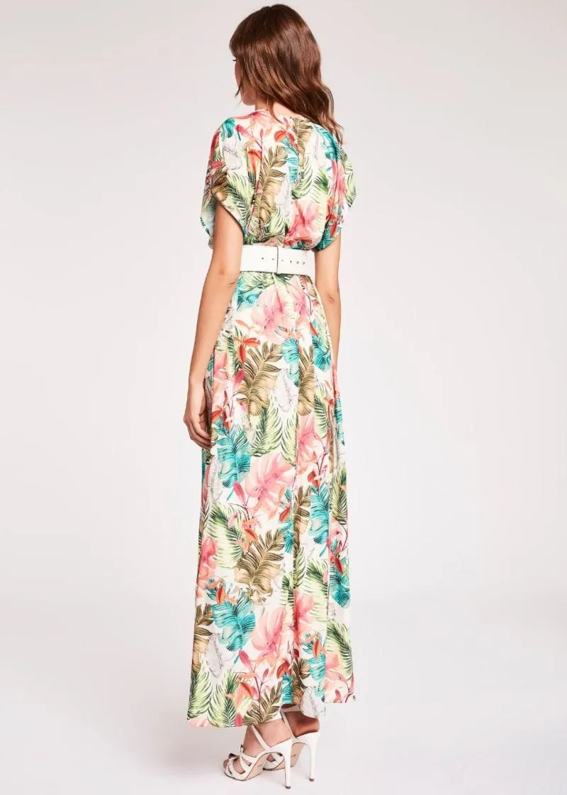 Maxi abito con stampa floreale