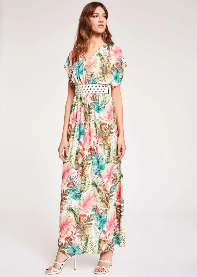 Maxi abito con stampa floreale