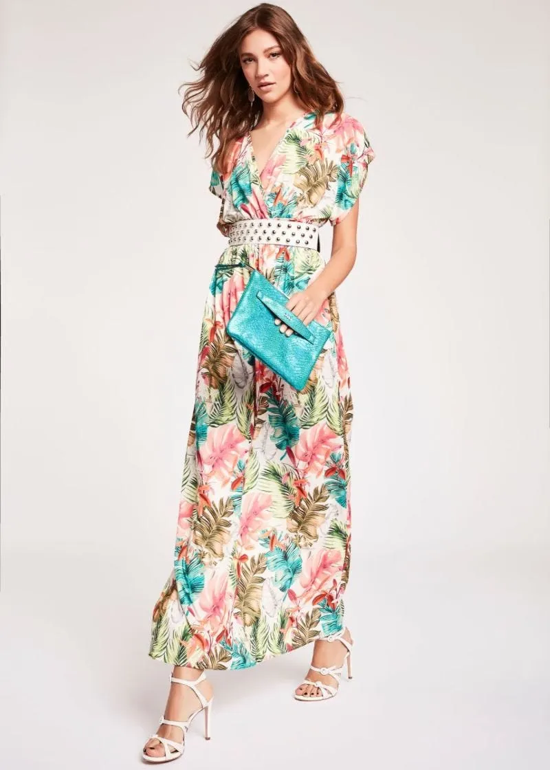 Maxi abito con stampa floreale