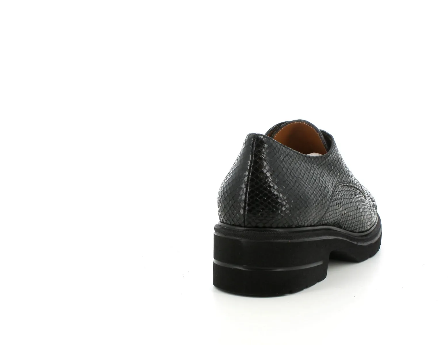 Melluso donna derby in pelle stampa rettile