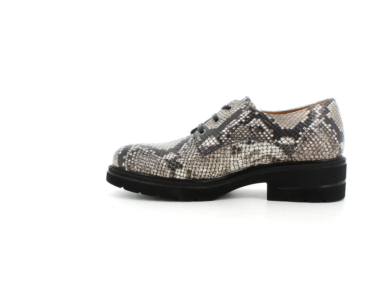 Melluso donna stringate derby in pelle stampata