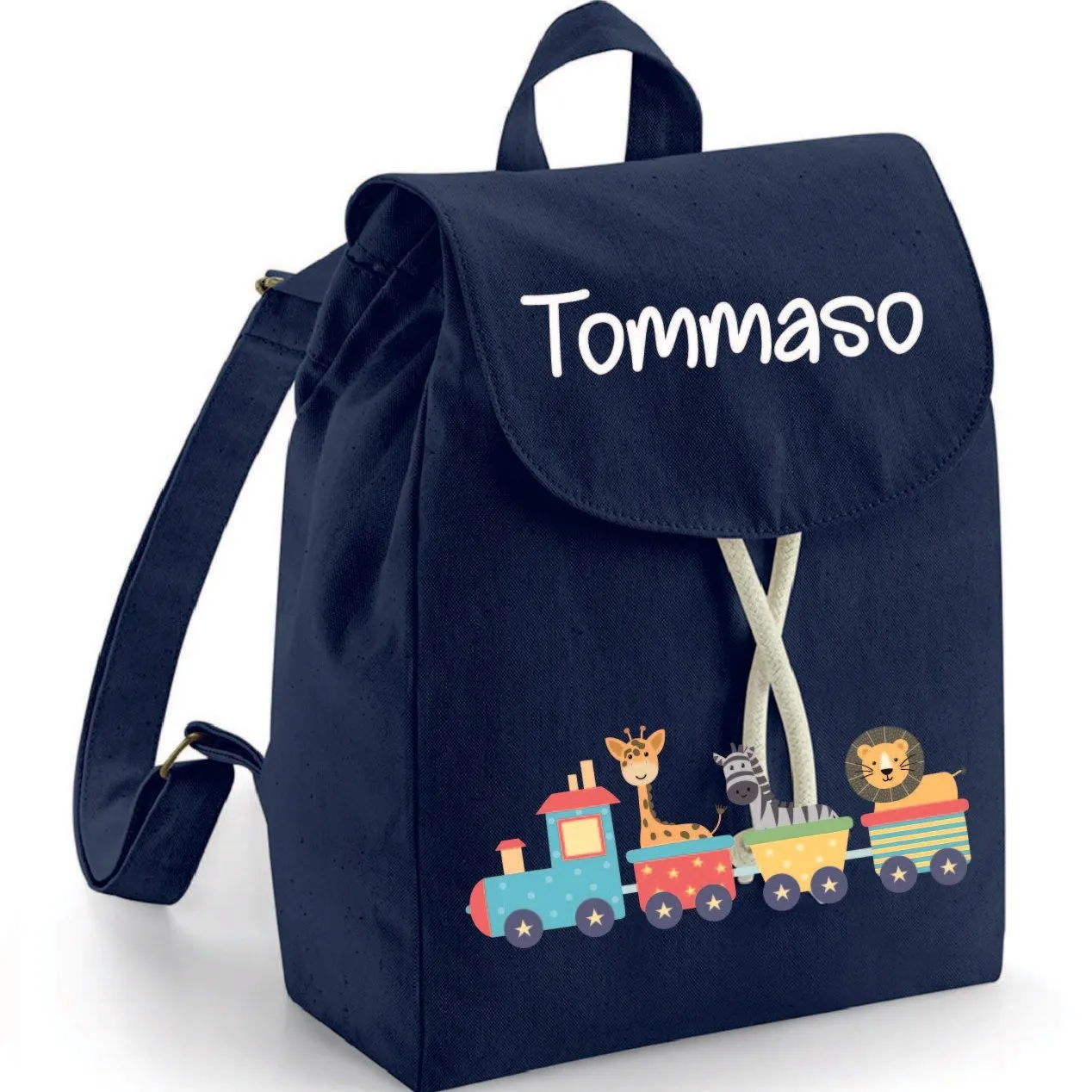 Mini Zaino in cotone Trenino
