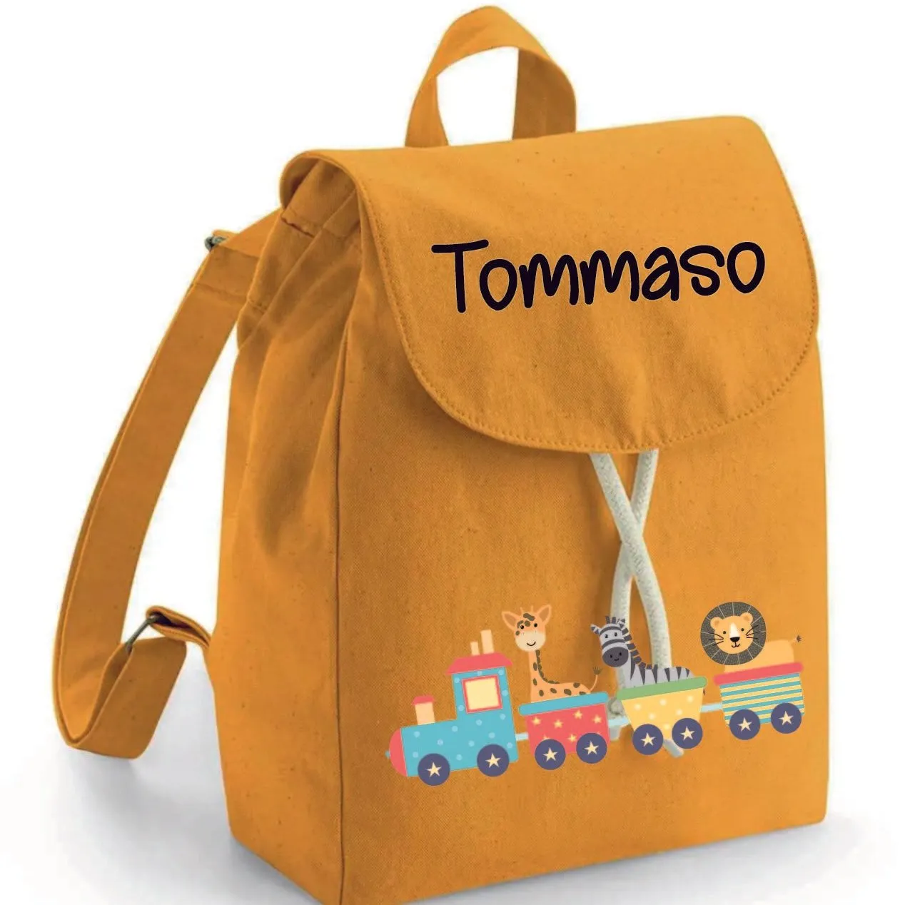 Mini Zaino in cotone Trenino