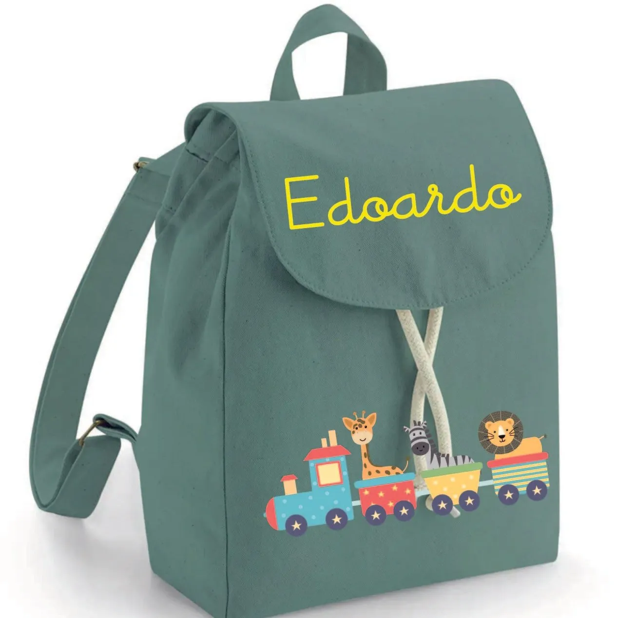 Mini Zaino in cotone Trenino