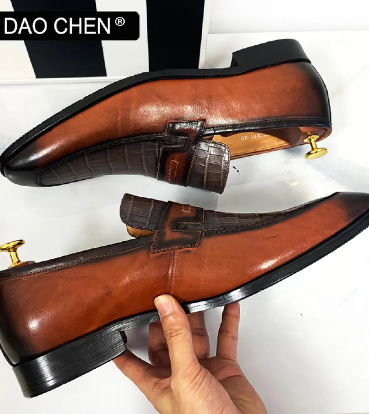 Mocassini da uomo in pelle originali Scarpe eleganti in pelle Mocassini casual da uomo Design di lusso