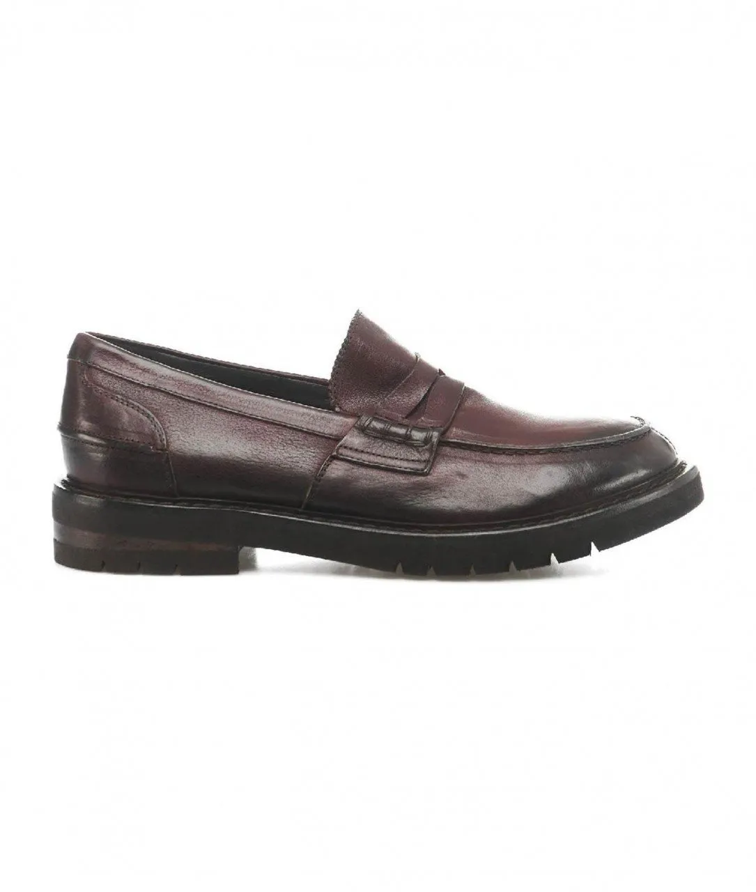 Mocassini in pelle marrone scuro marrone scuro