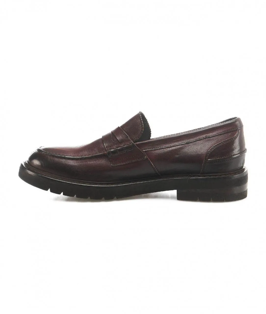 Mocassini in pelle marrone scuro marrone scuro