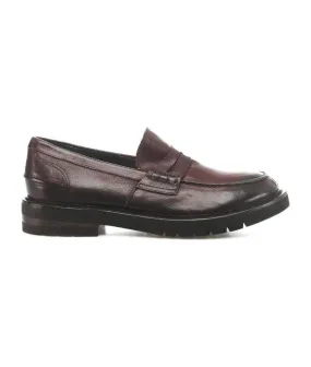 Mocassini in pelle marrone scuro marrone scuro