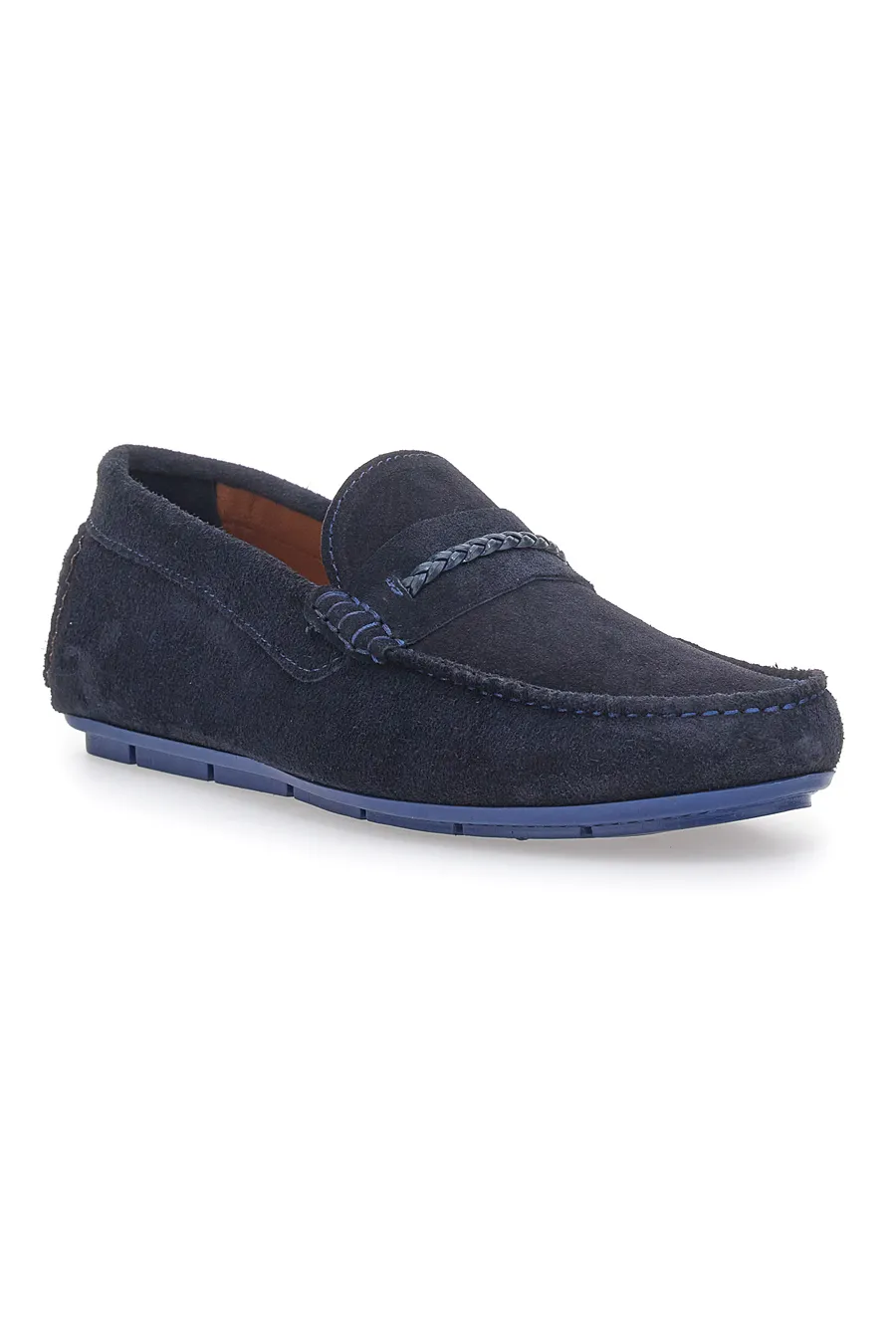 Mocassini in Vera Pelle Longford 205 Blu