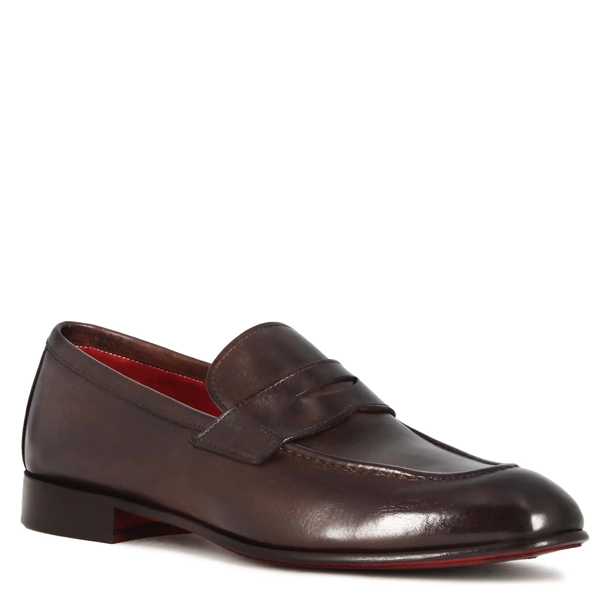 Mocassino classico da uomo in pelle colore marrone scuro