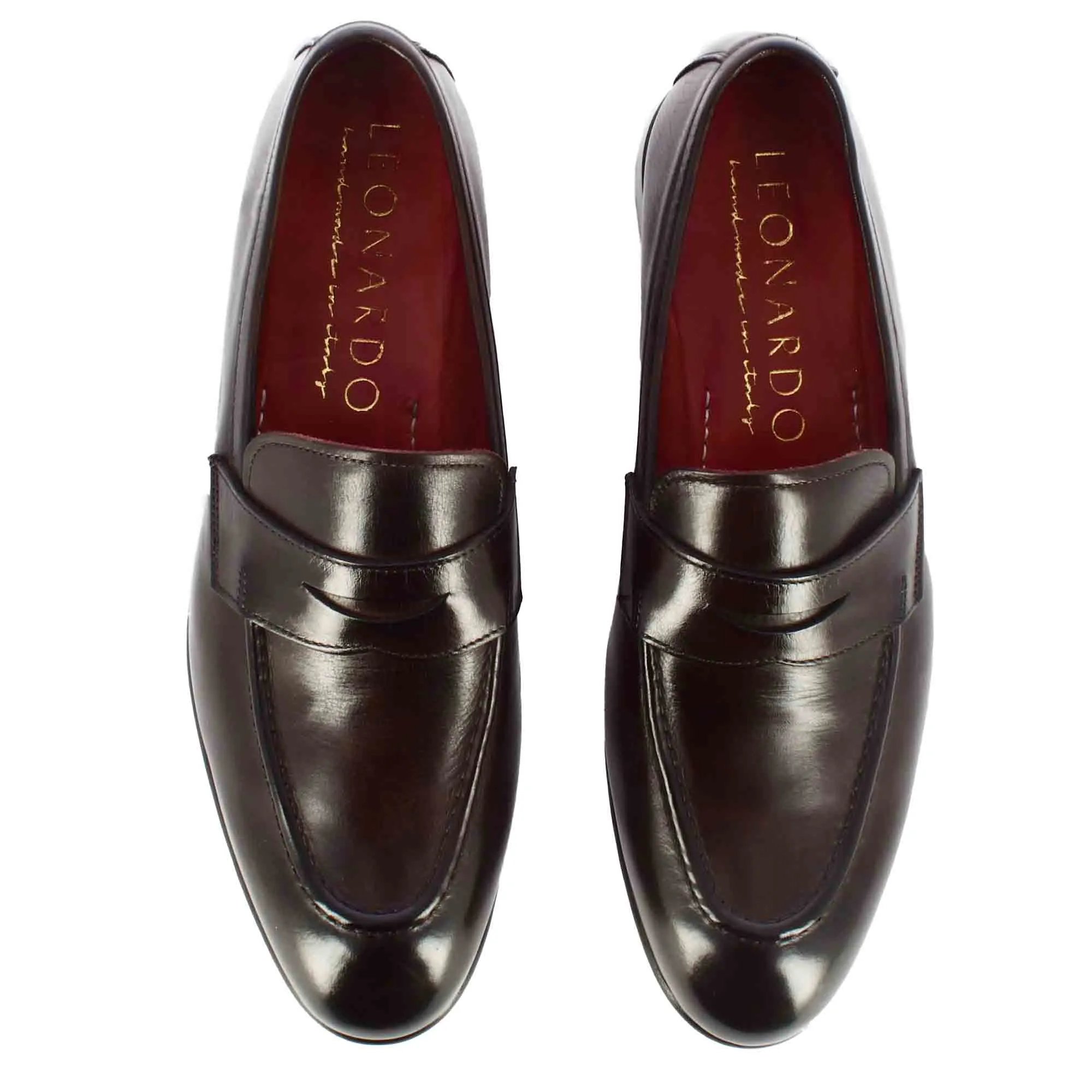 Mocassino classico da uomo in pelle colore marrone scuro