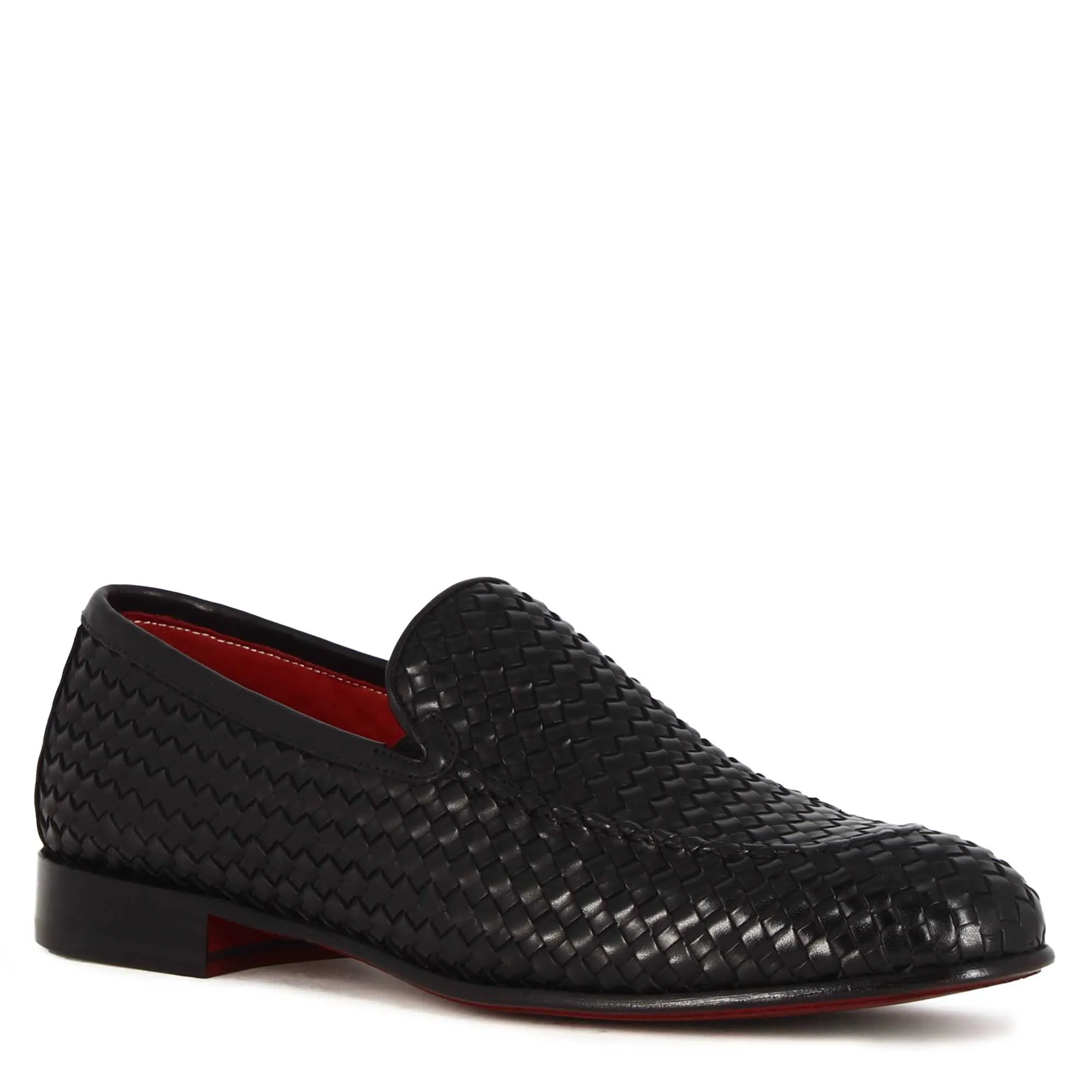 Mocassino classico da uomo in pelle intrecciata colore nero