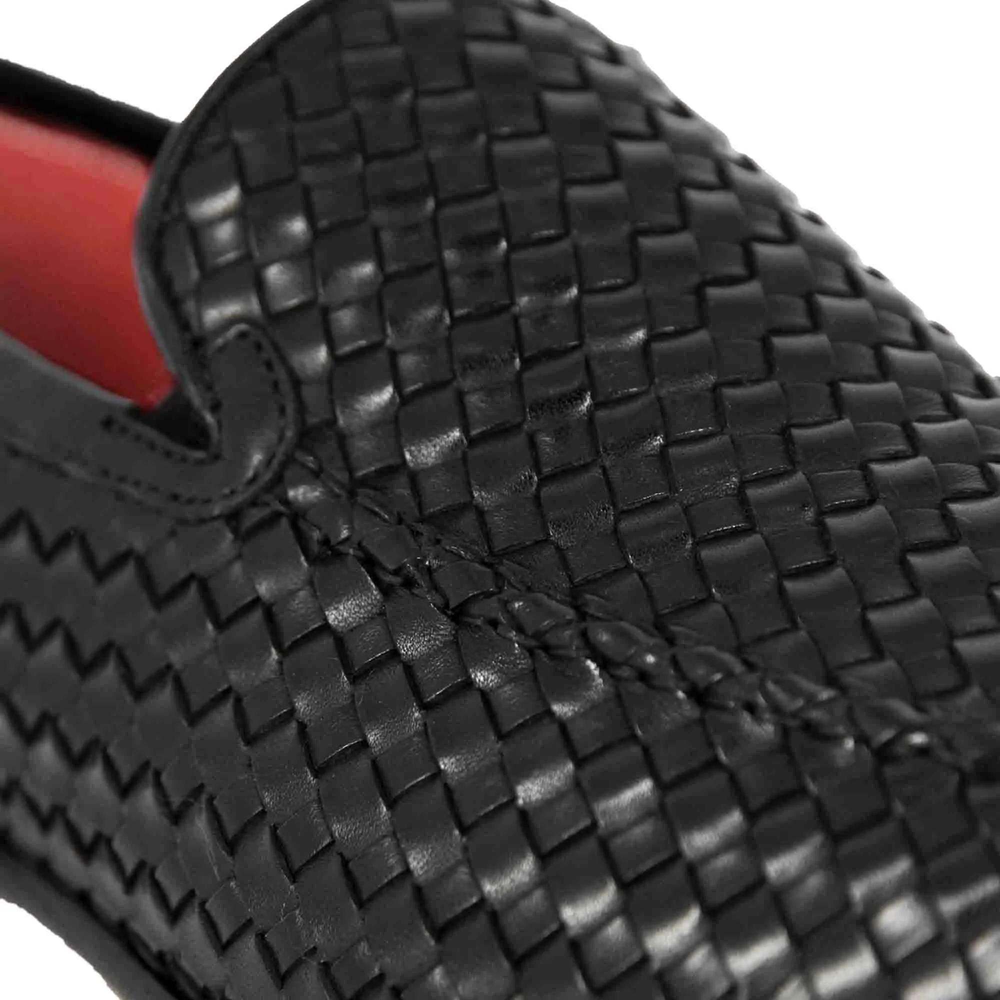 Mocassino classico da uomo in pelle intrecciata colore nero