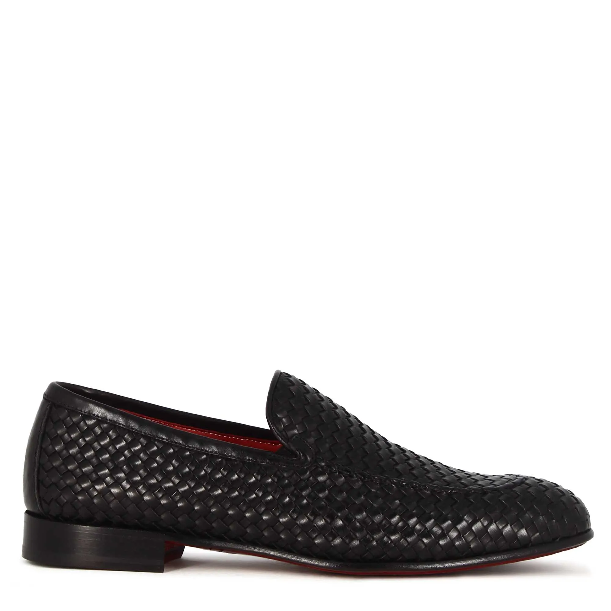 Mocassino classico da uomo in pelle intrecciata colore nero