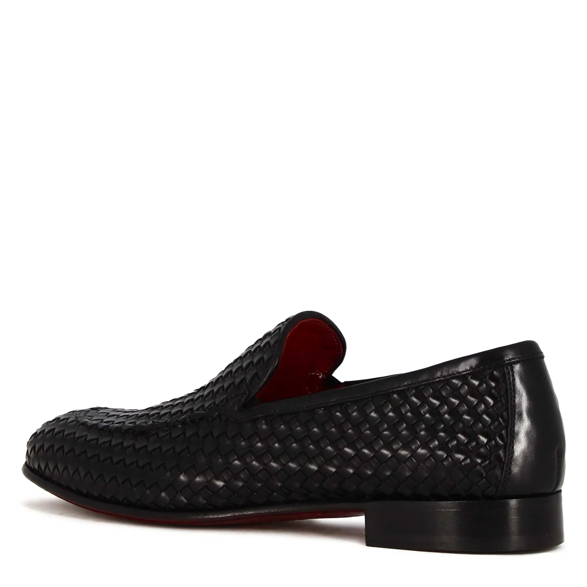 Mocassino classico da uomo in pelle intrecciata colore nero