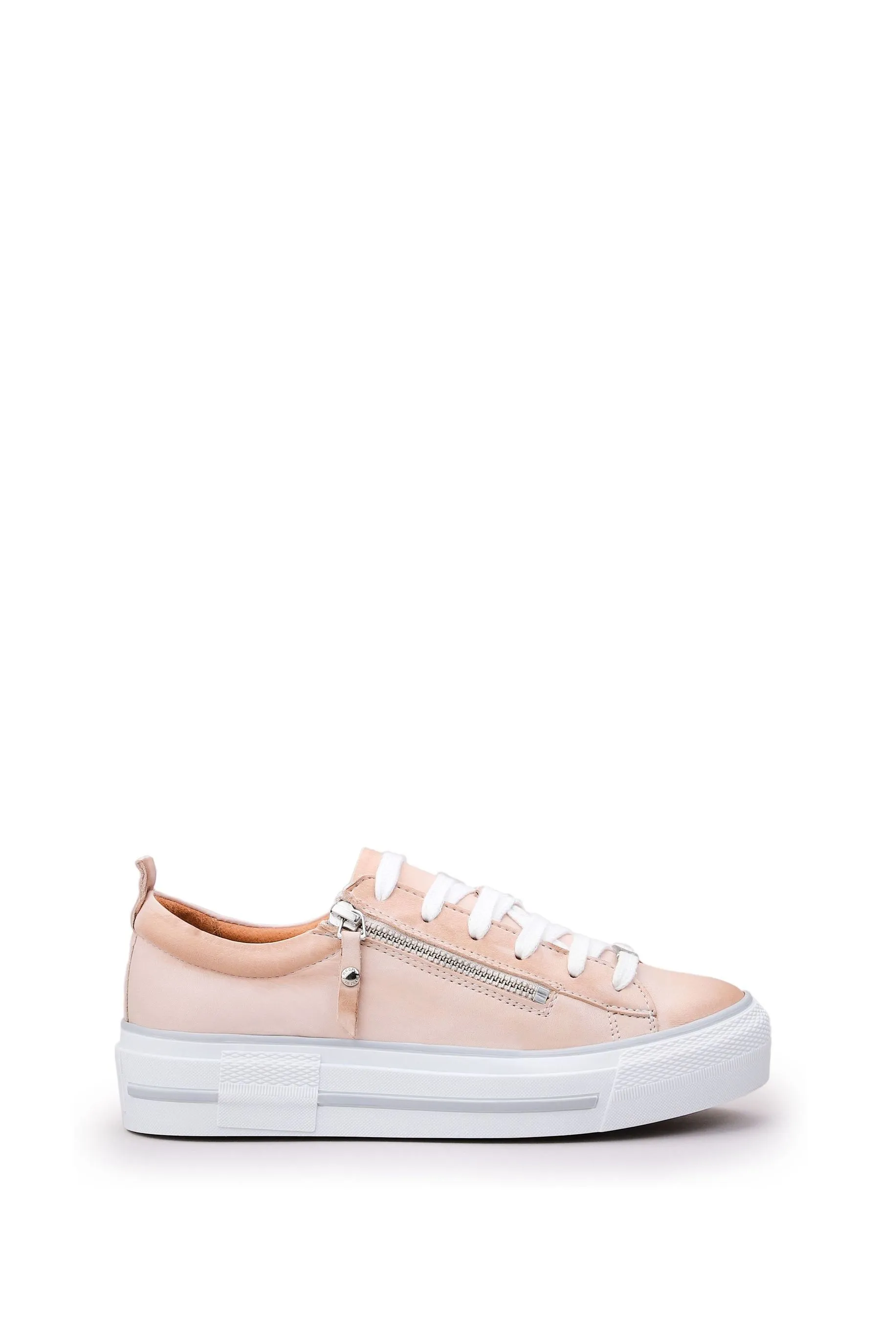 Moda in Pelle Filician - Scarpe da ginnastica con suola spessa e zip in Pizzo    