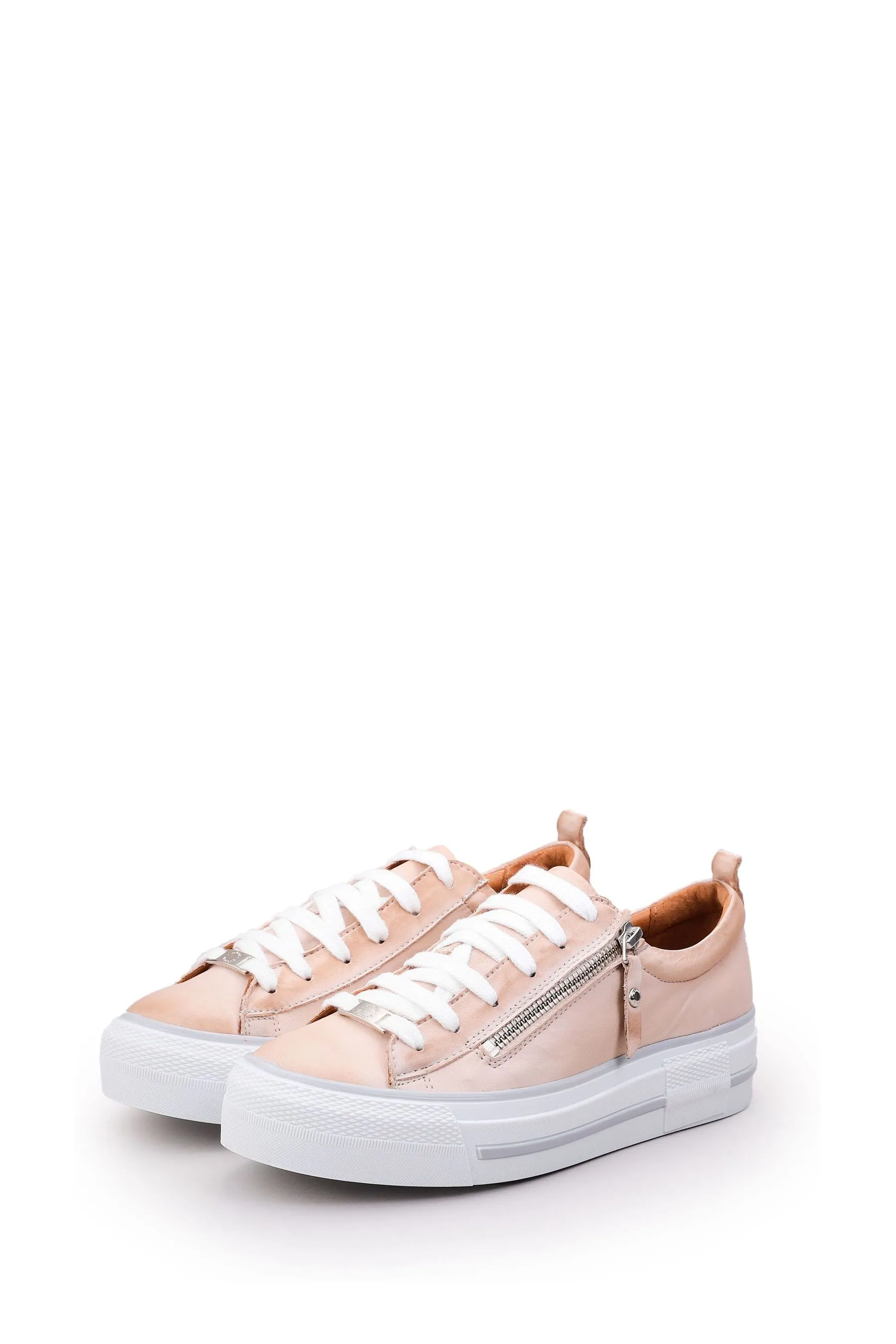 Moda in Pelle Filician - Scarpe da ginnastica con suola spessa e zip in Pizzo    