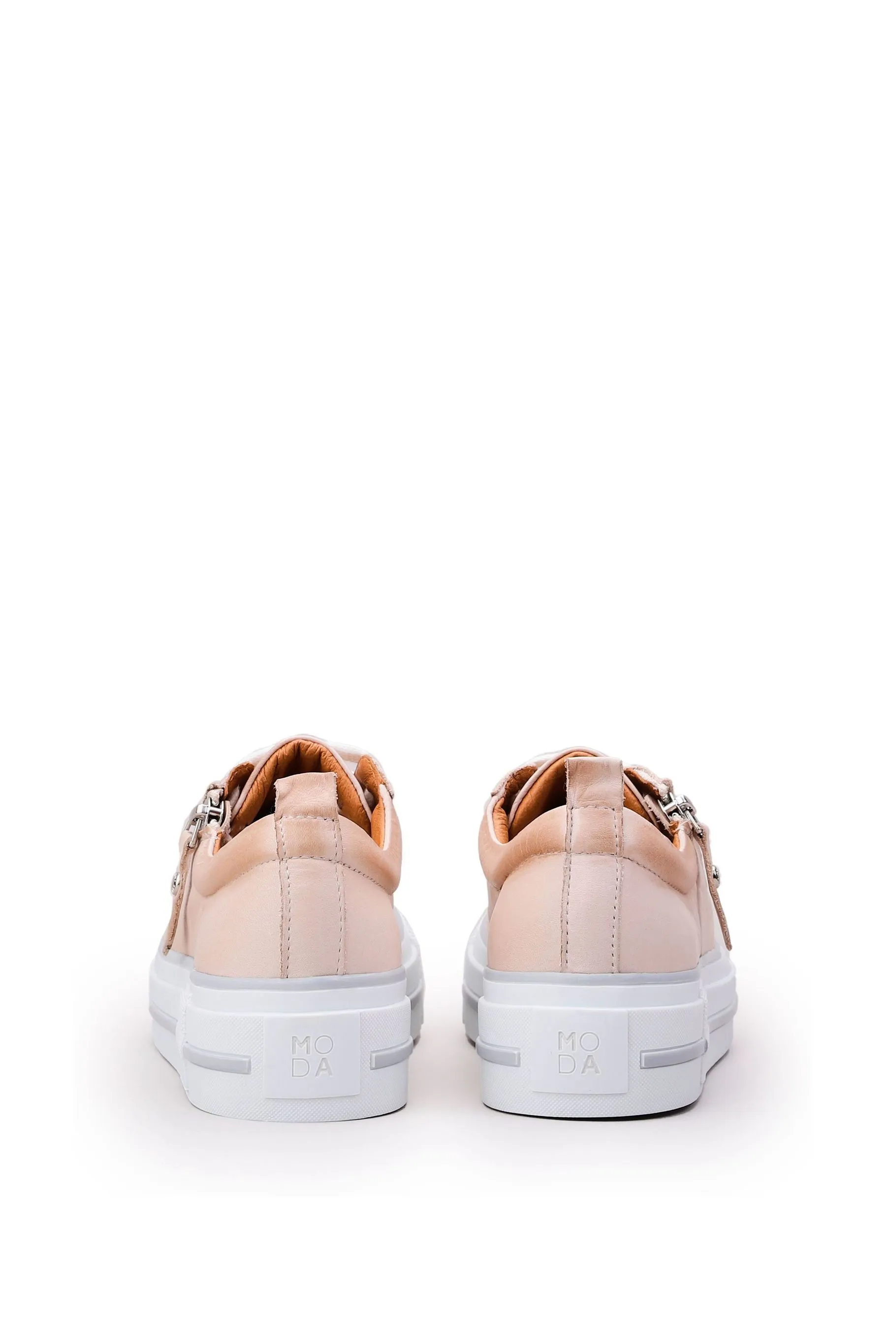 Moda in Pelle Filician - Scarpe da ginnastica con suola spessa e zip in Pizzo    