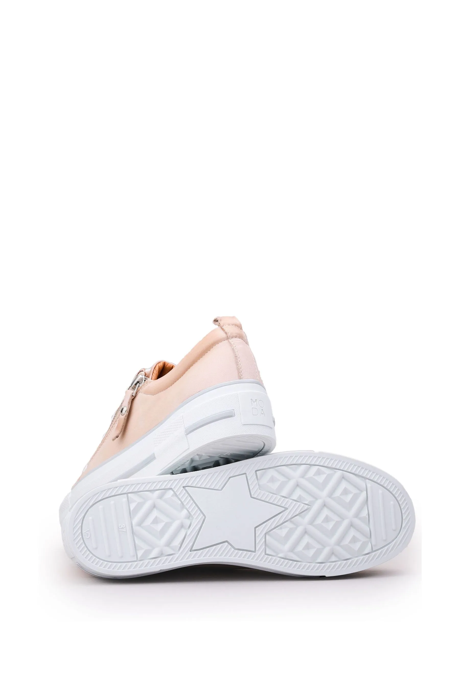 Moda in Pelle Filician - Scarpe da ginnastica con suola spessa e zip in Pizzo    