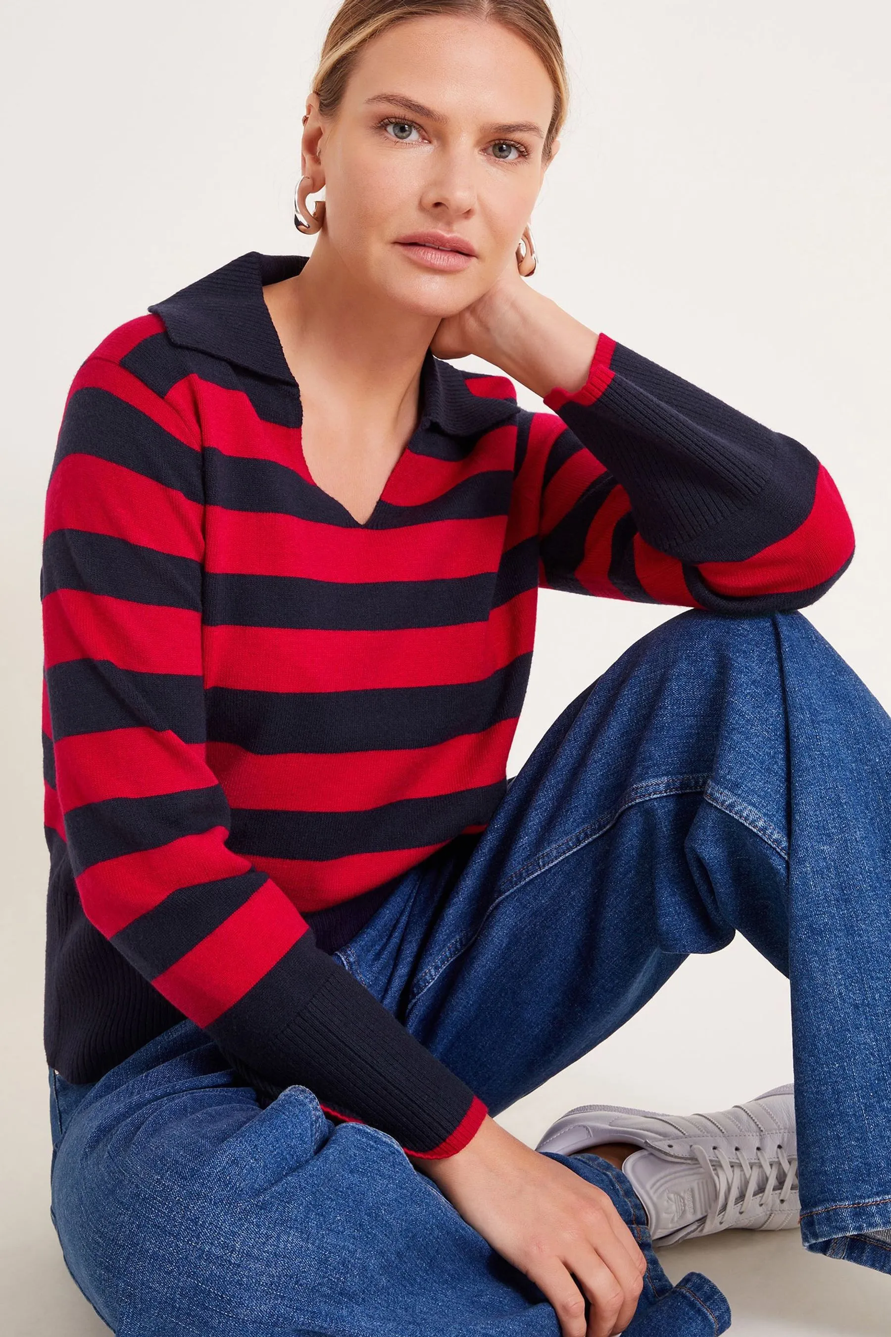 Monsoon Shay A righe Collared - Maglione    