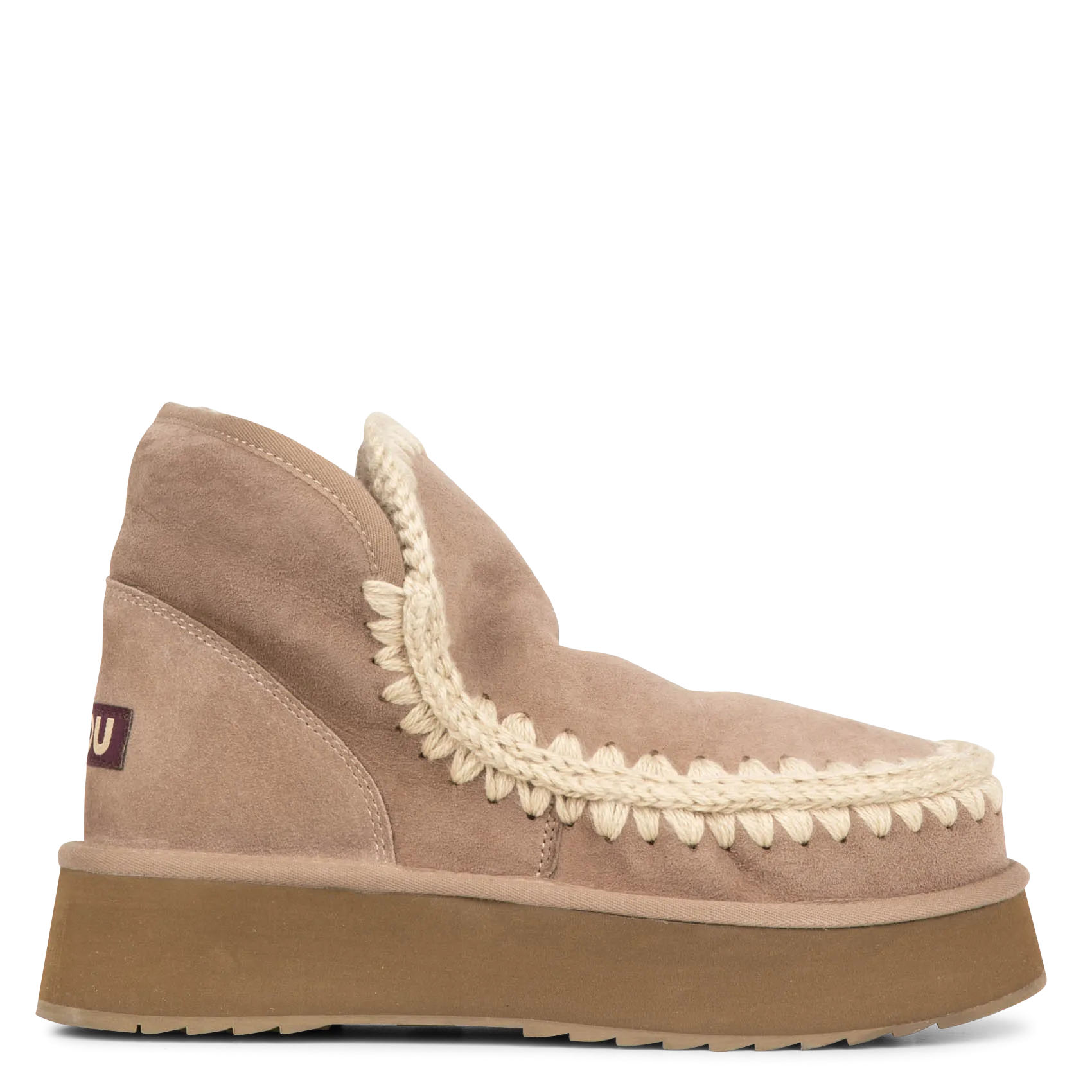  MOU   MINI ESKIMO BOOT - Stivali con plateau in pelle foderata | Grigio