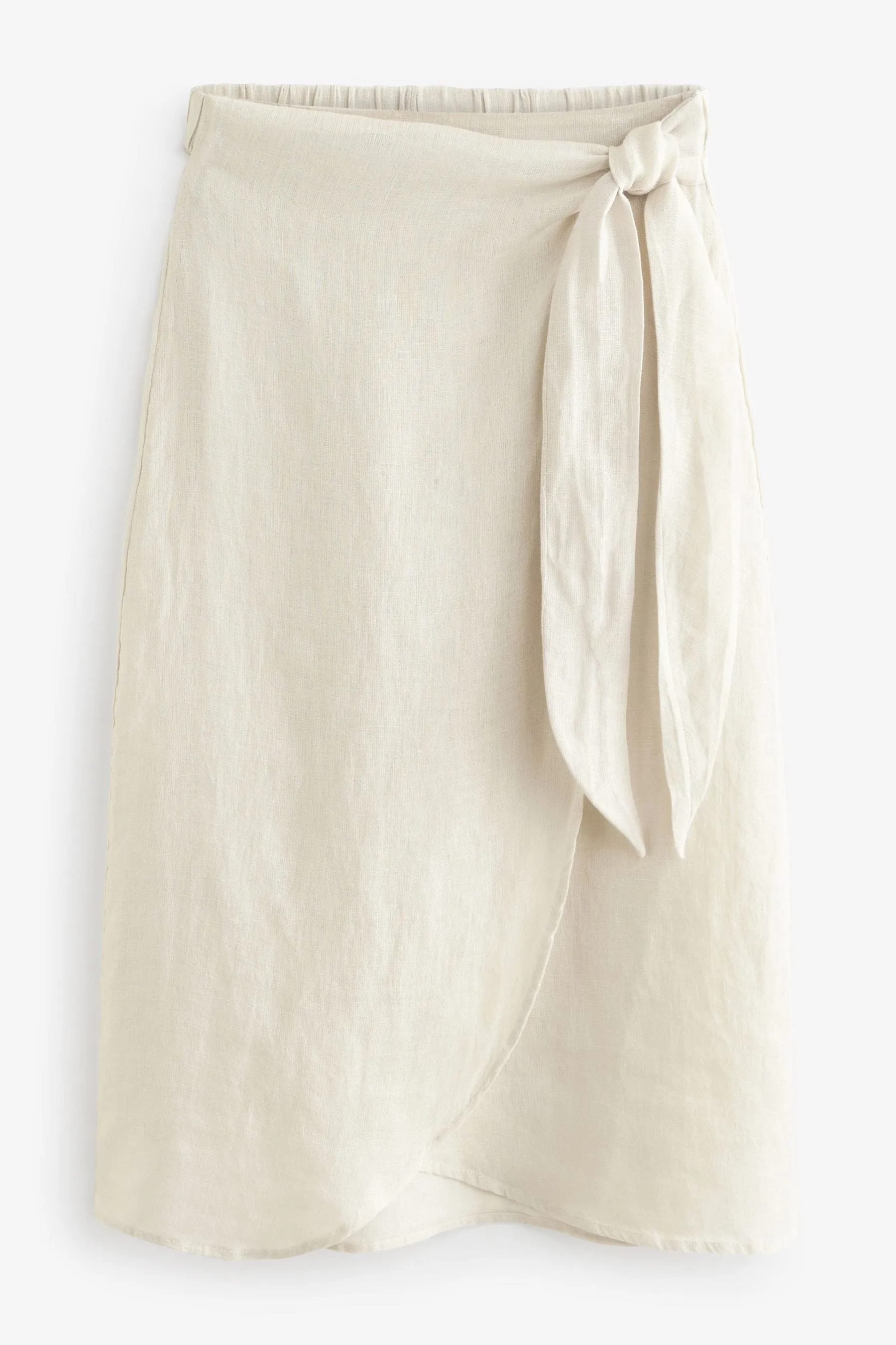 Neutro  - Premium 100% Linen Midi Wrap Skirt