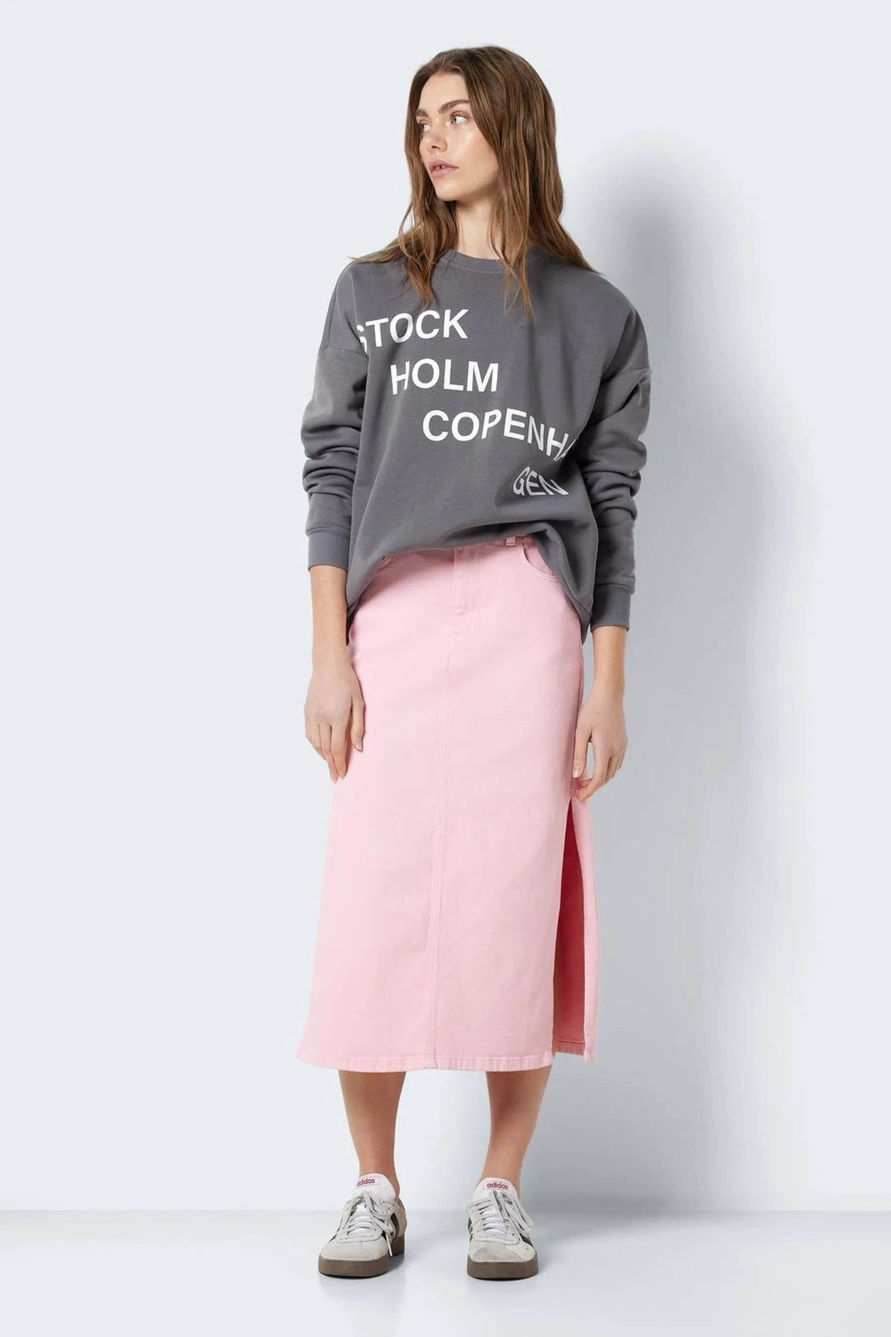 NOISY MAY - Gonna Denim midi con spacco laterale