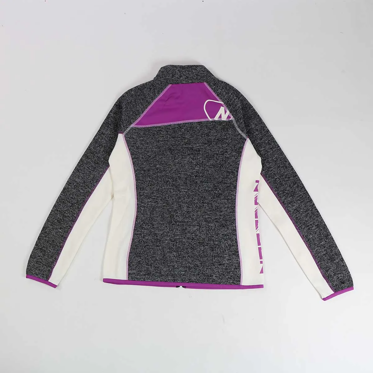 Nordsen maglia donna in tessuto effetto lana grigia e viola