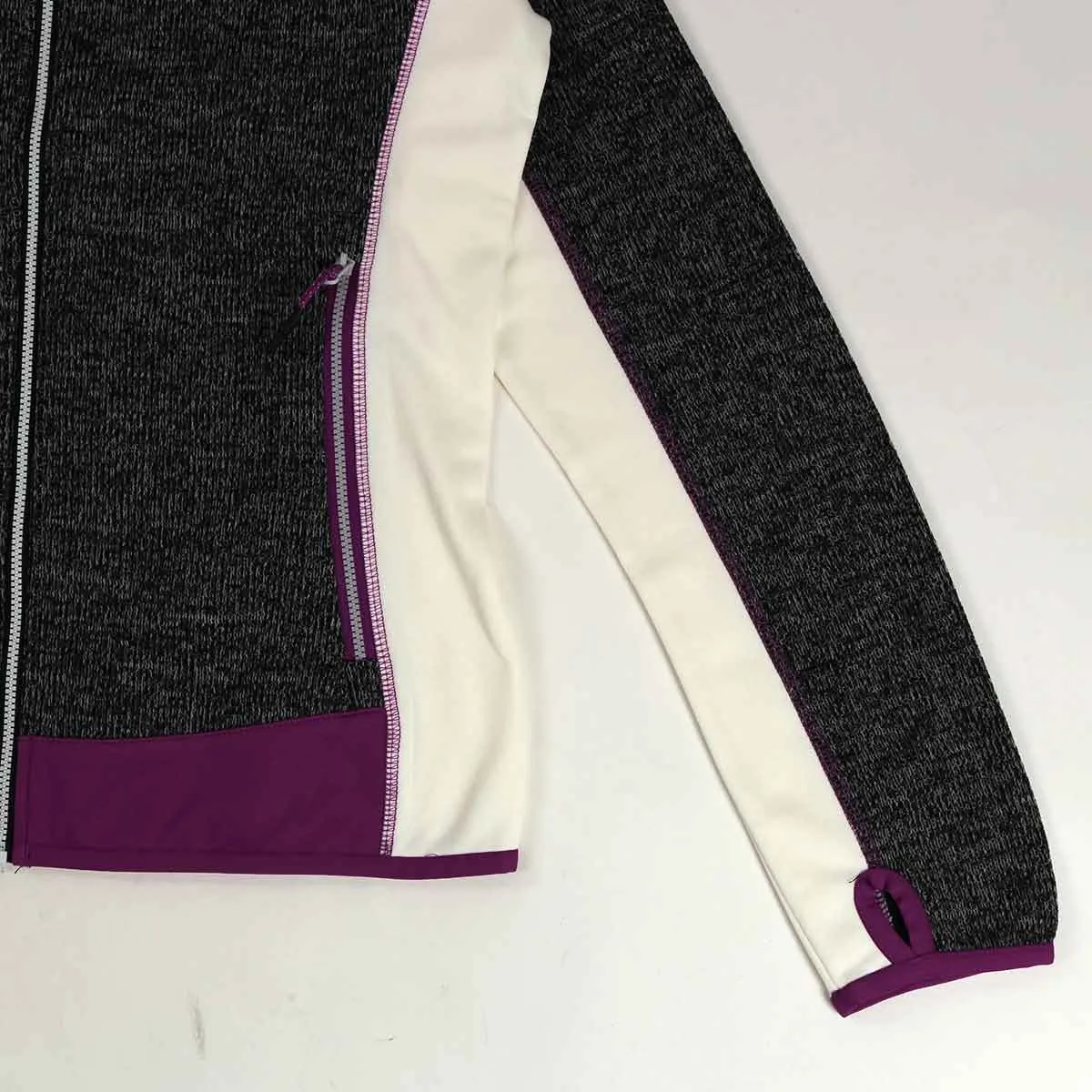 Nordsen maglia donna in tessuto effetto lana grigia e viola